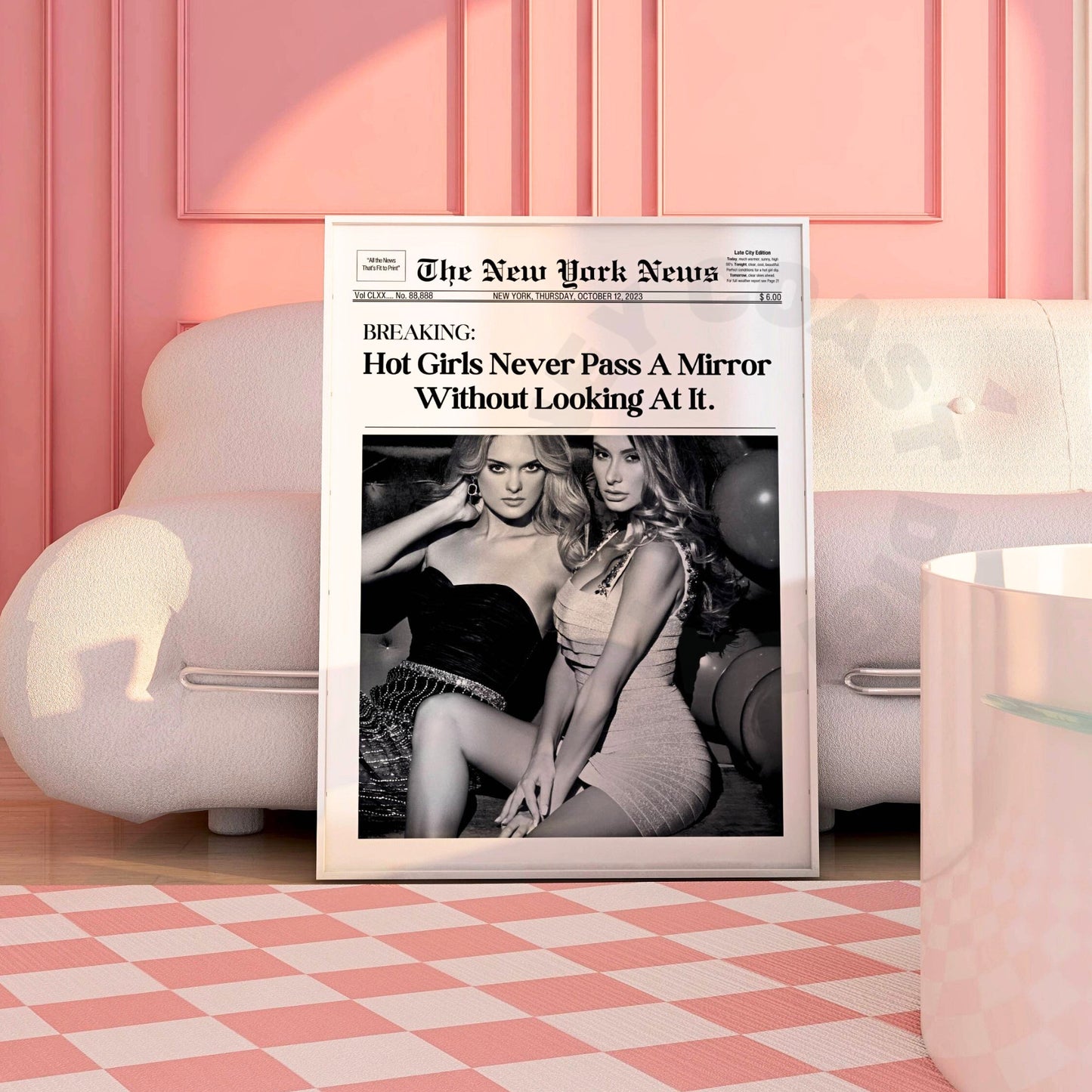 Never Pass A Mirror Newspaper Digital Prints