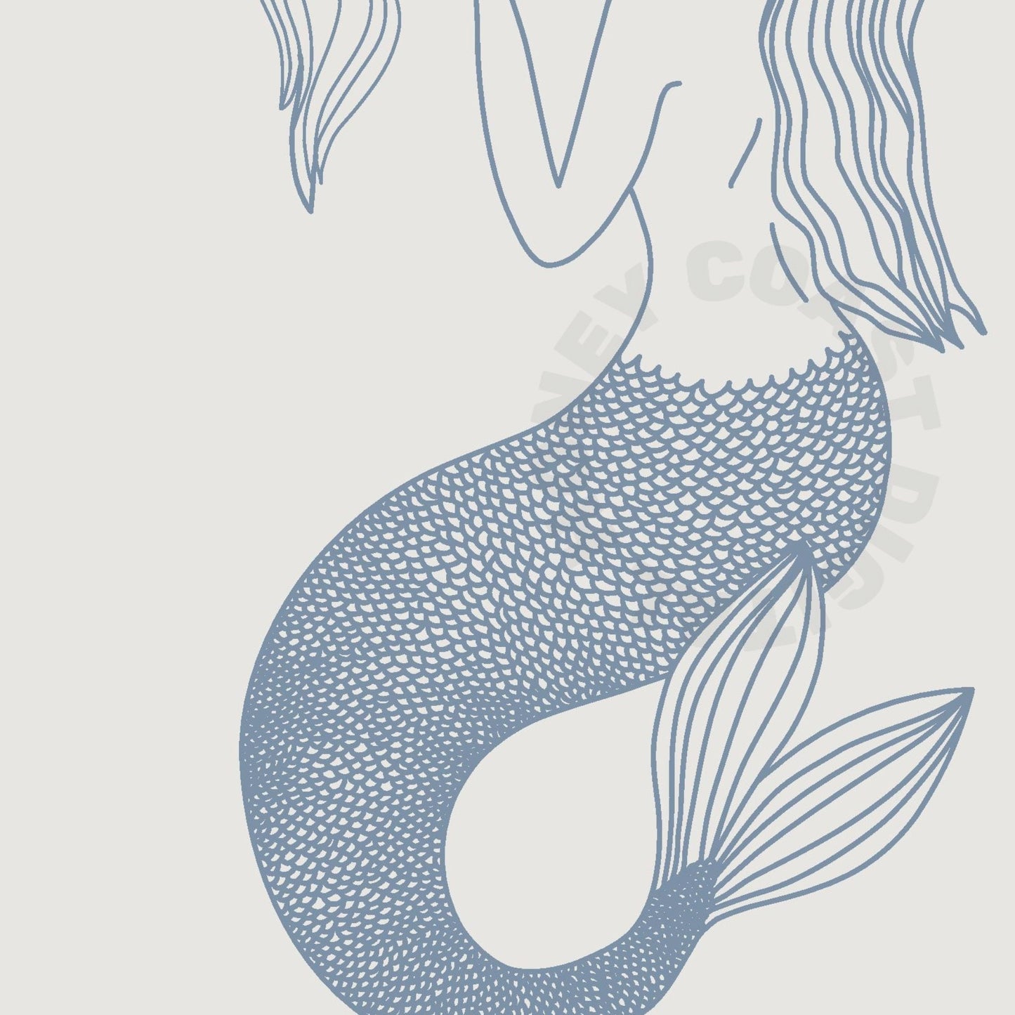 Coastal Blue Mermaid Cowgirl Digital Prints