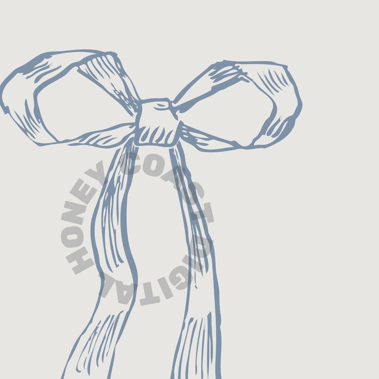 Coastal Blue Hair Bow Digital Prints