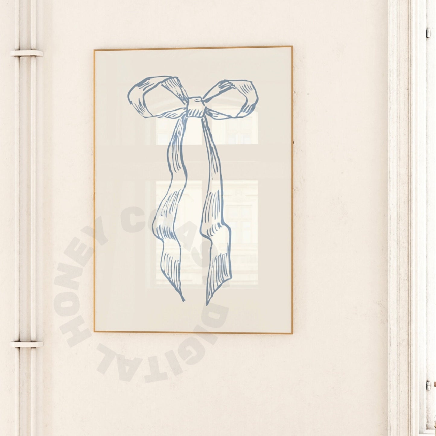 Coastal Blue Hair Bow Digital Prints