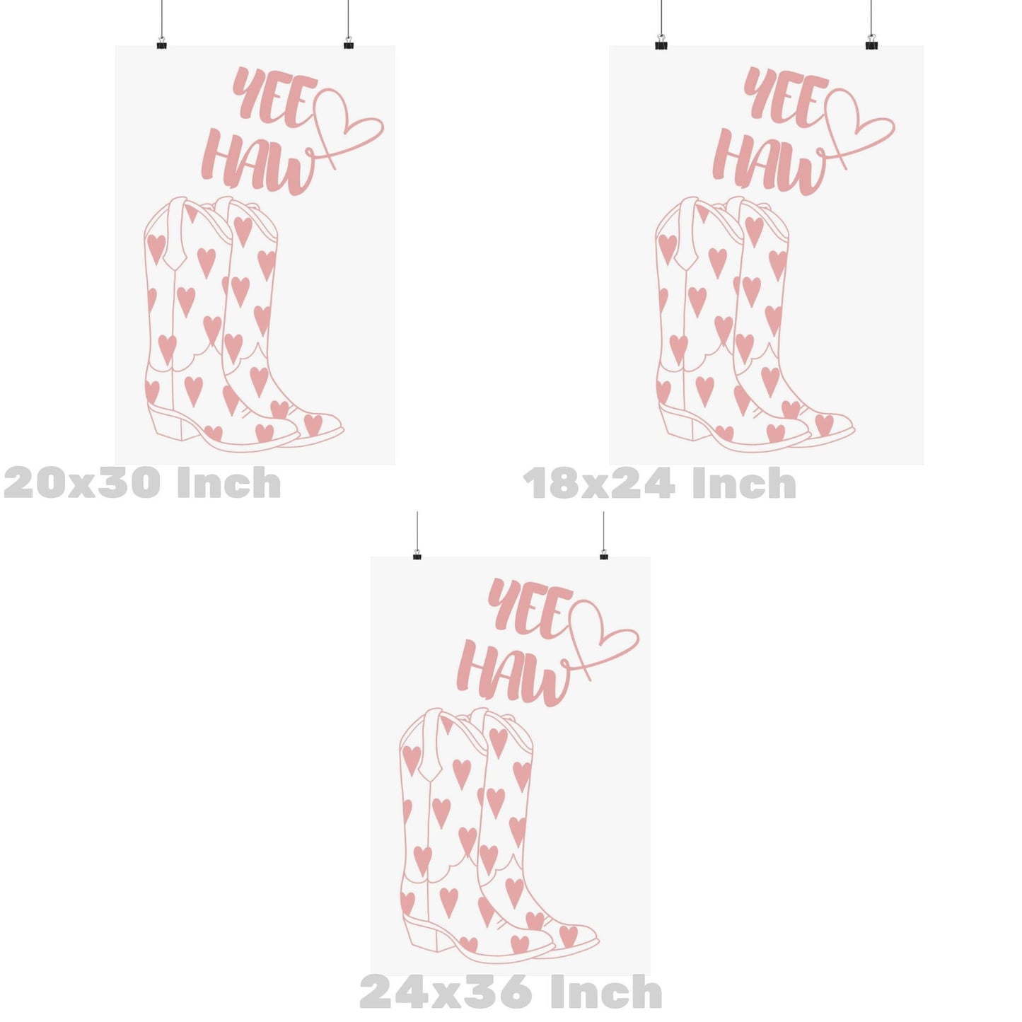 Pink Yee Haw Boot Poster