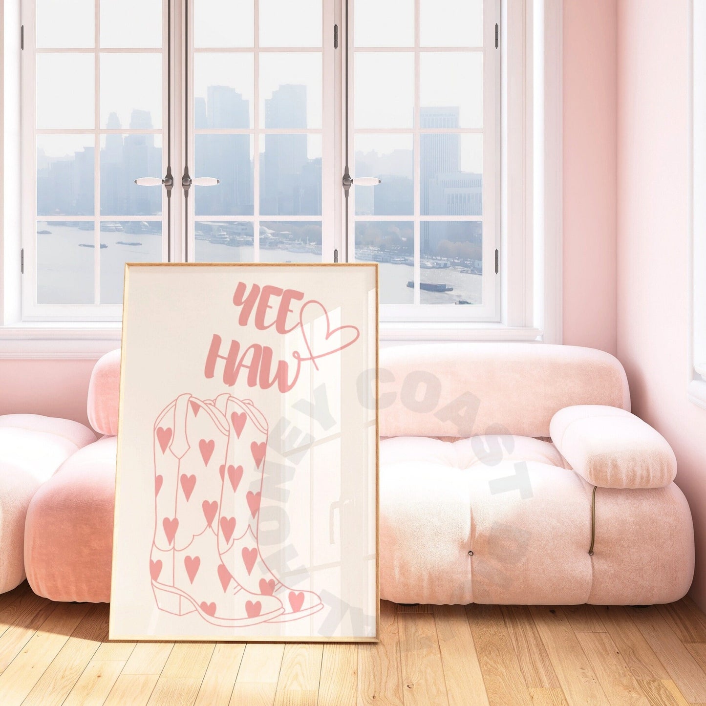 Pink Yee Haw Boot Poster