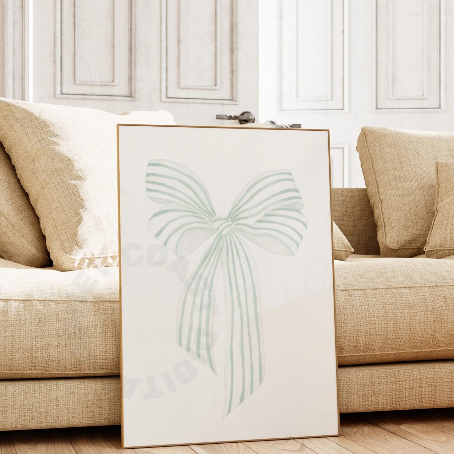 Sage Green Hair Bow Poster