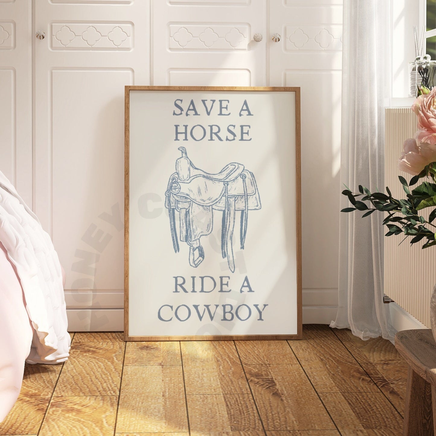 Coastal Blue Save A Horse Ride A Cowboy Digital Prints