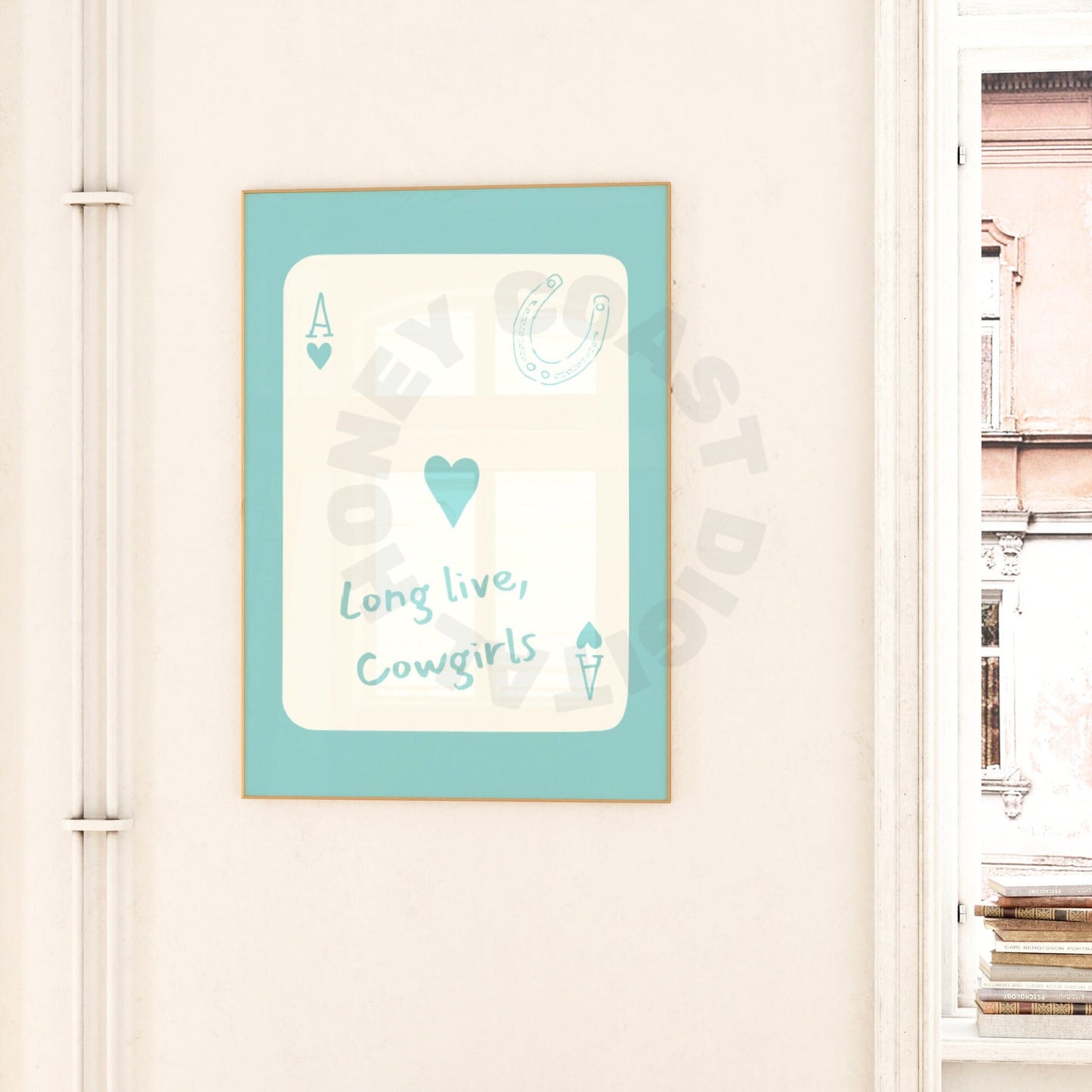 Seafoam Coastal Cowgirl Playing Card Digital Prints
