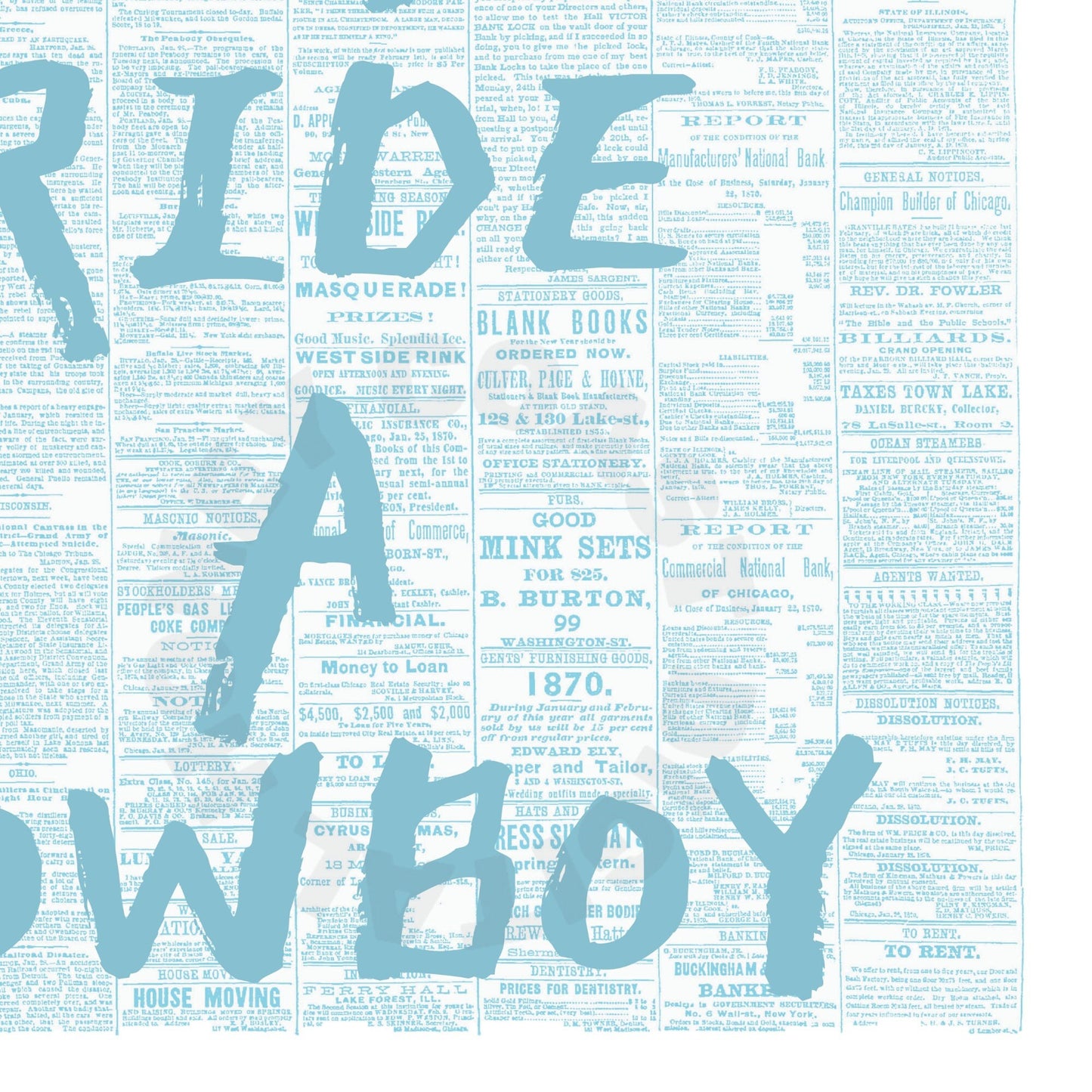 Surf Blue Save A Horse Ride A Cowboy Newspaper Poster