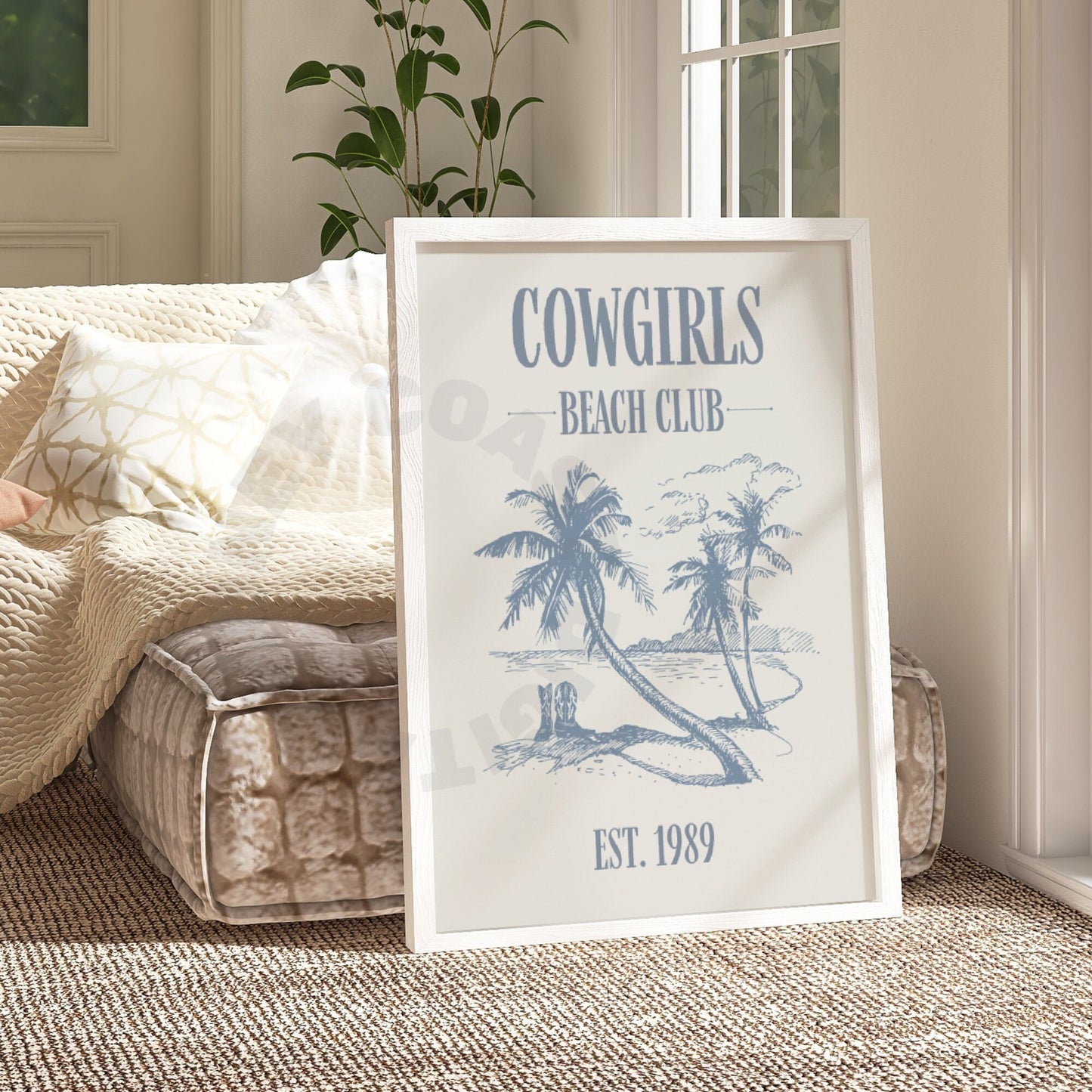 Coastal Blue Cowgirls Beach Club Poster