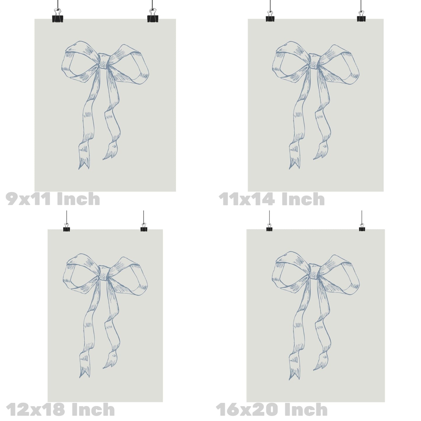 Coastal Blue Hair Bow Poster