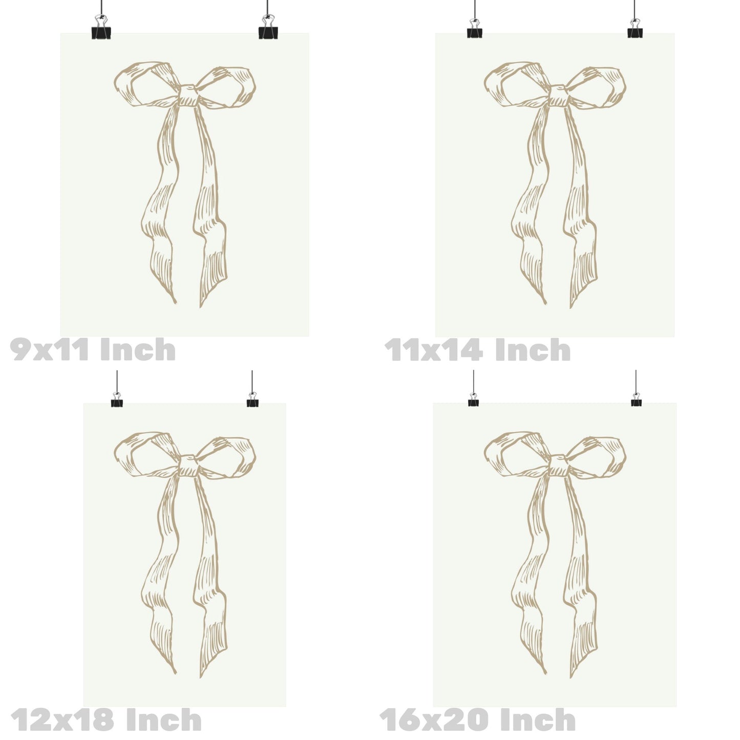 Beige Hair Bow Poster