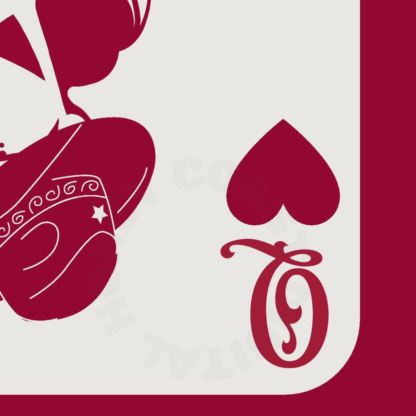 Vintage Red Queen Of Cowgirls Playing Card Digital Prints