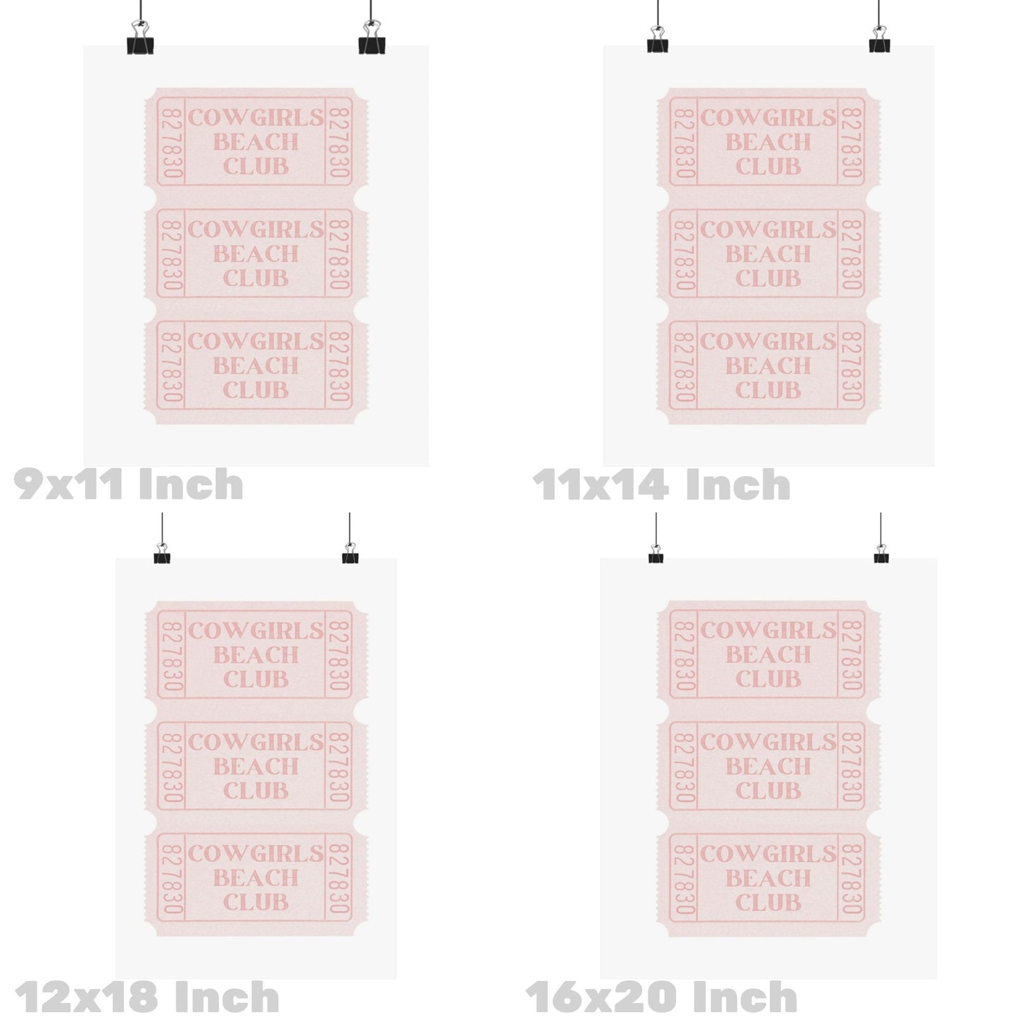 Pink Cowgirls Beach Club Tickets Poster