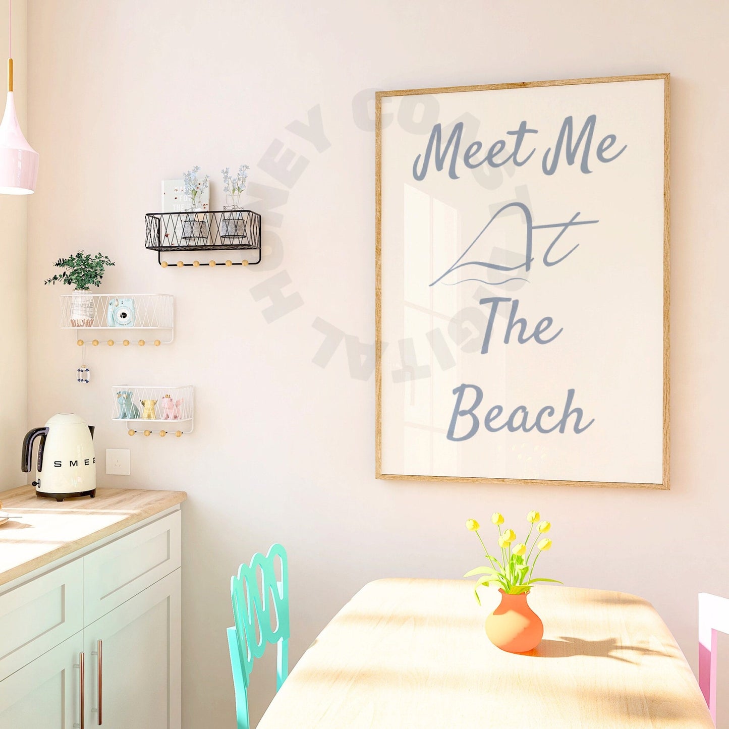Coastal Blue Meet Me At the Beach Digital Prints
