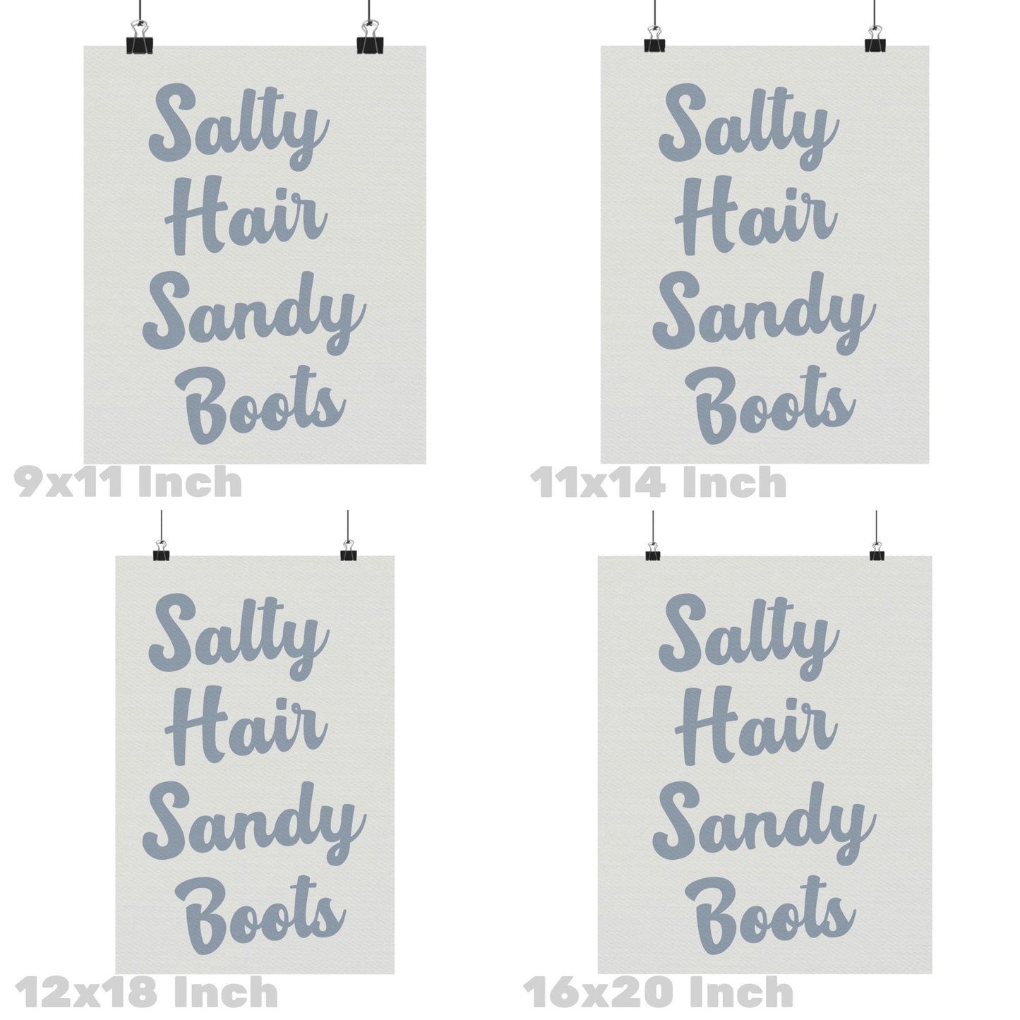 Coastal Blue Salty Hair Sandy Boots Poster