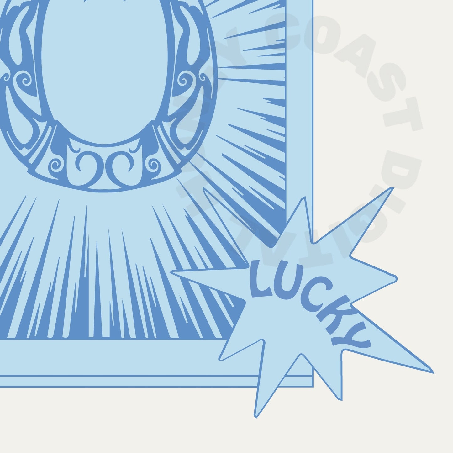 Blue Feeling Lucky Horseshoe Digital Prints