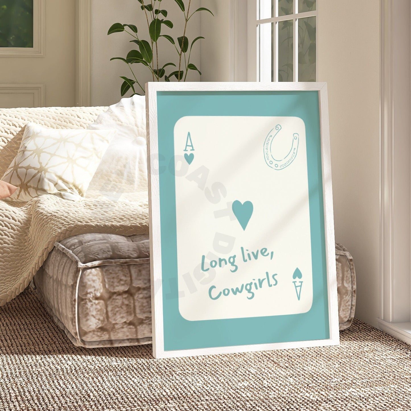 Seafoam Coastal Cowgirl Playing Card Digital Prints