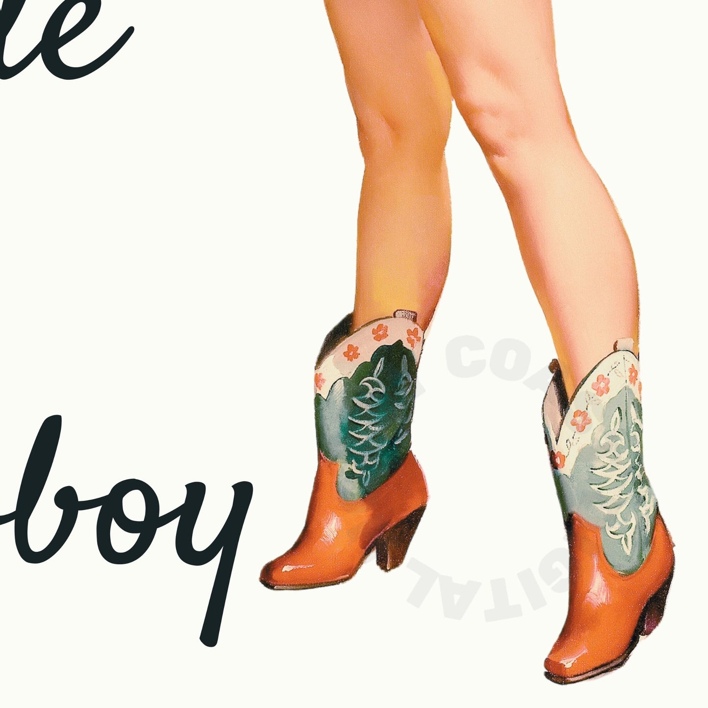 Retro Cowgirl Save A Horse Poster