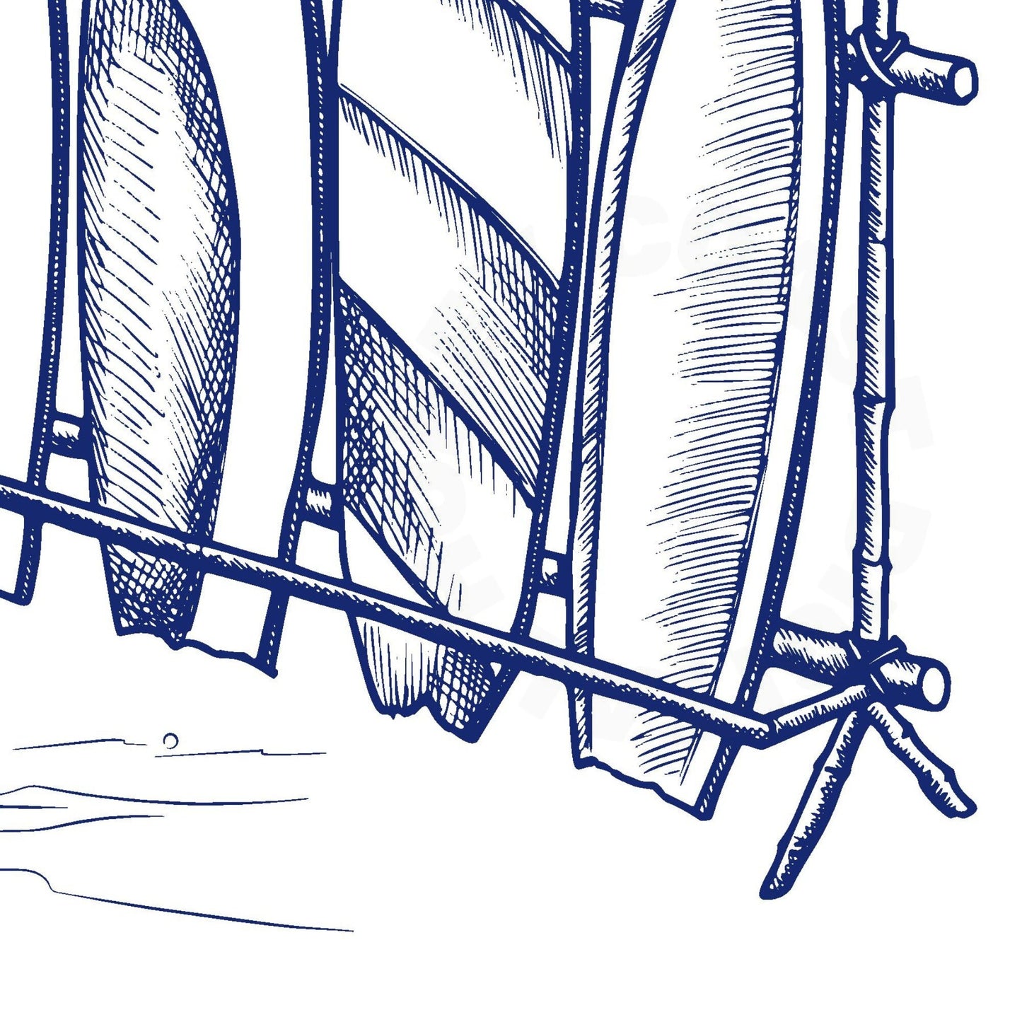 Navy Surfboards & Cowboy Hat Digital Prints