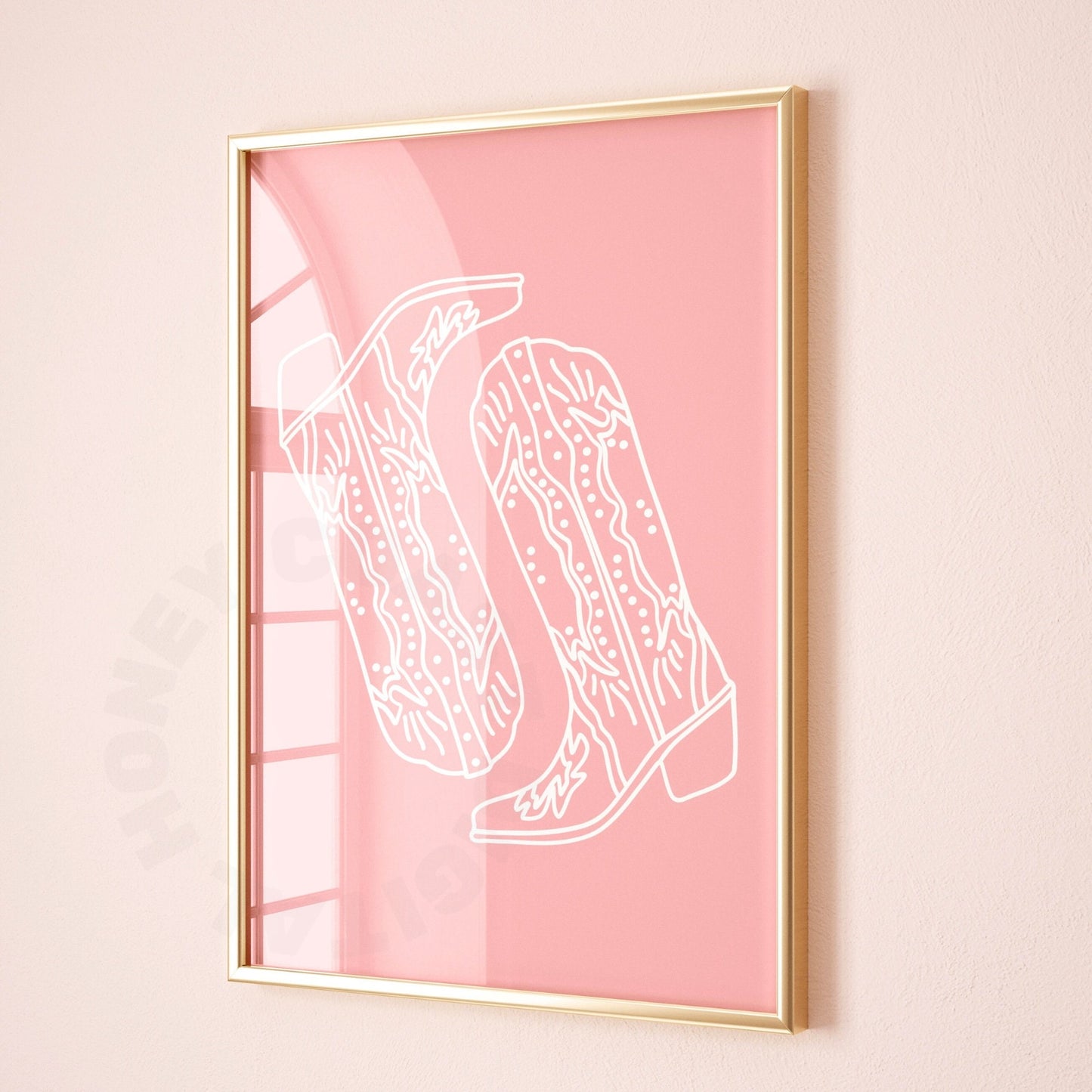 Pink Cowboy Boots Digital Prints
