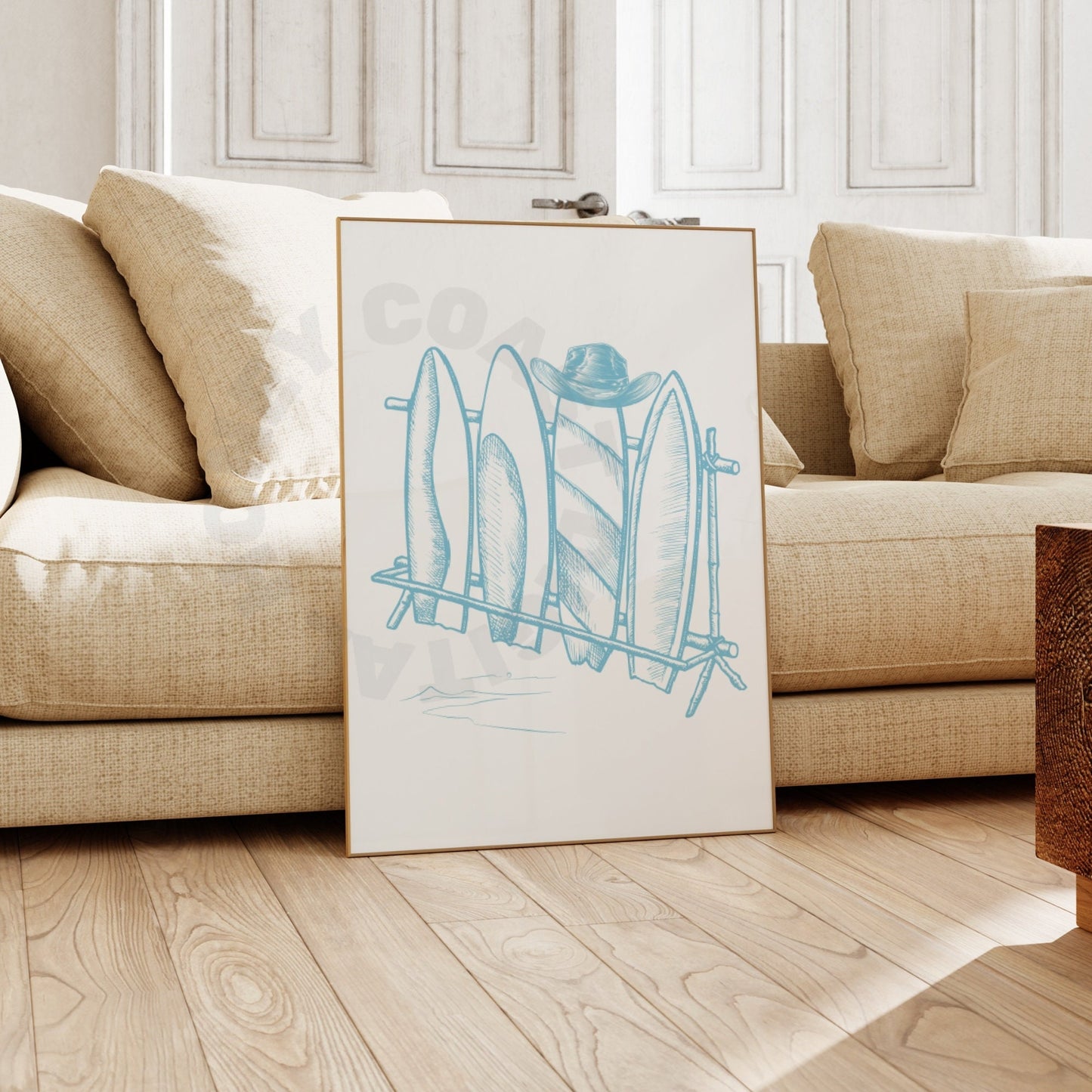 Surf Blue Surfboards & Cowboy Hat Digital Prints