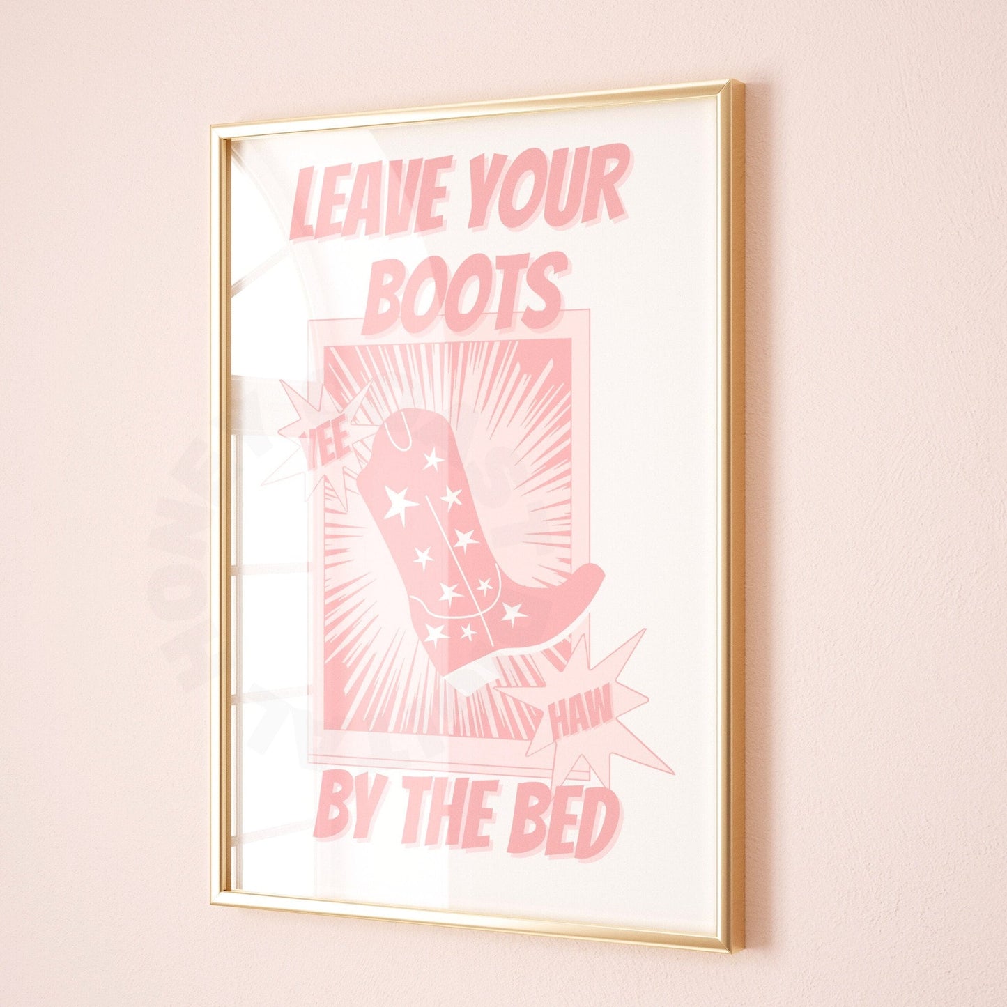 Pink Leave Your Boots By The Bed Digital Prints