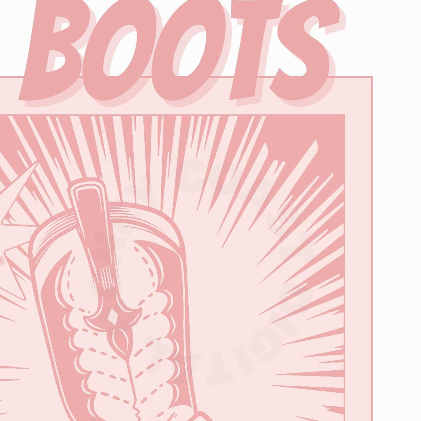 Pink Leave Your Boots By The Bed Digital Prints