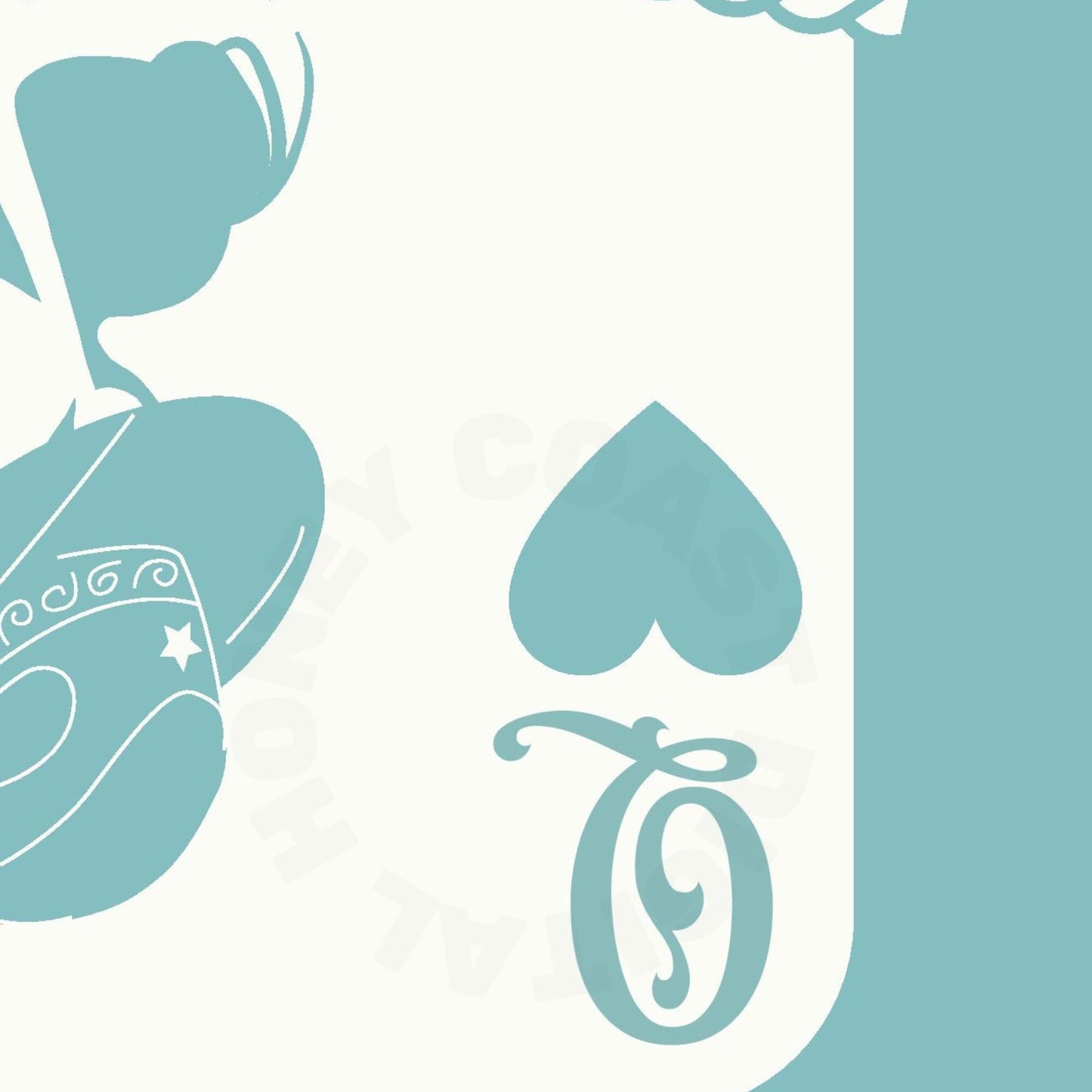 Queen Of Cowgirls Playing Card Poster In Seafoam