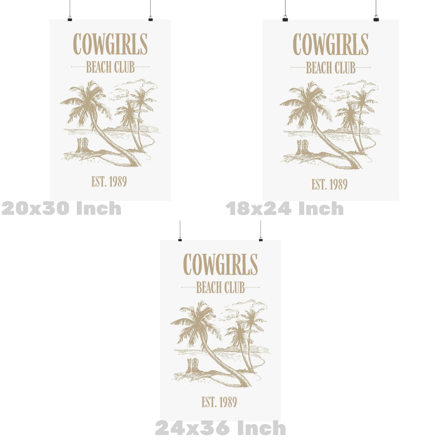 Beige Cowgirls Beach Club Poster