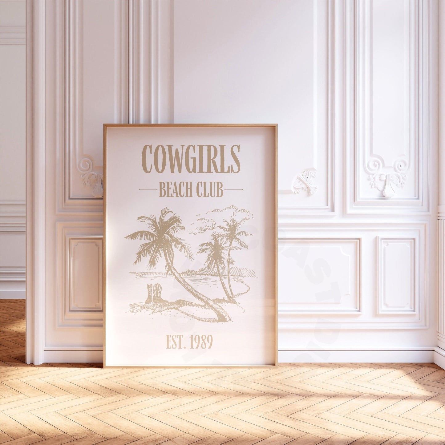 Beige Cowgirls Beach Club Poster