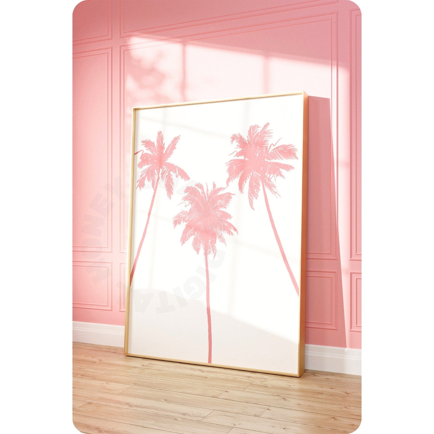 Pink Palm Trees Poster