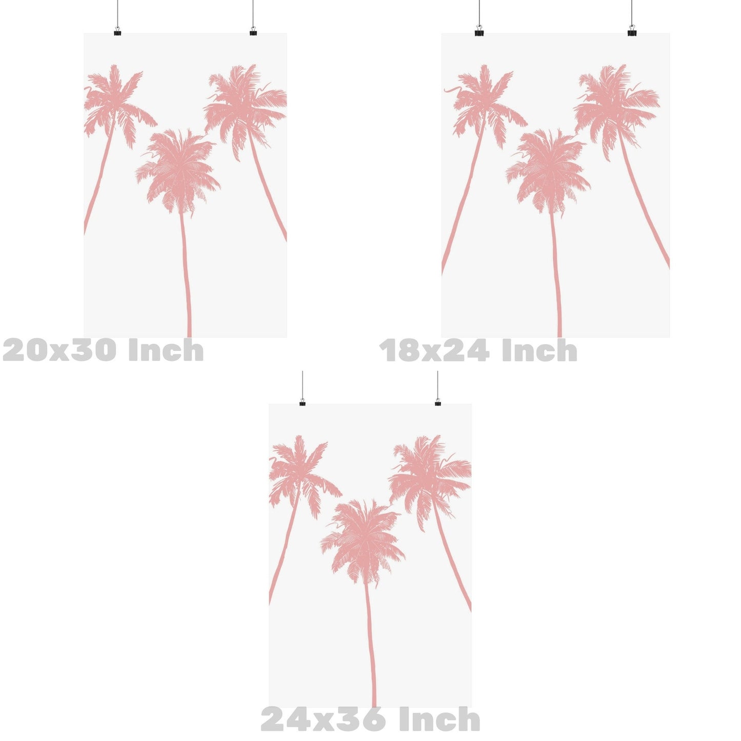 Pink Palm Trees Poster