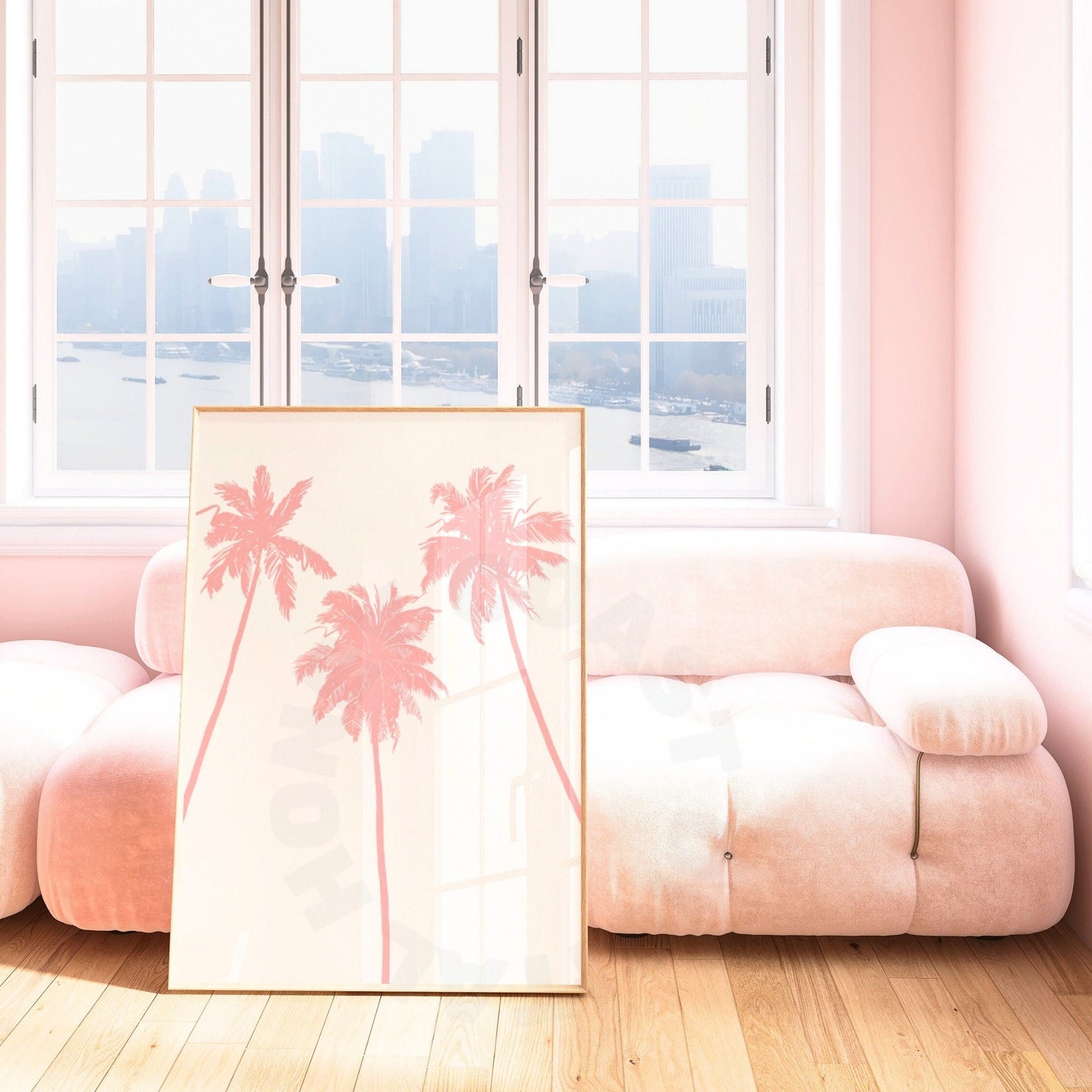 Pink Palm Trees Poster