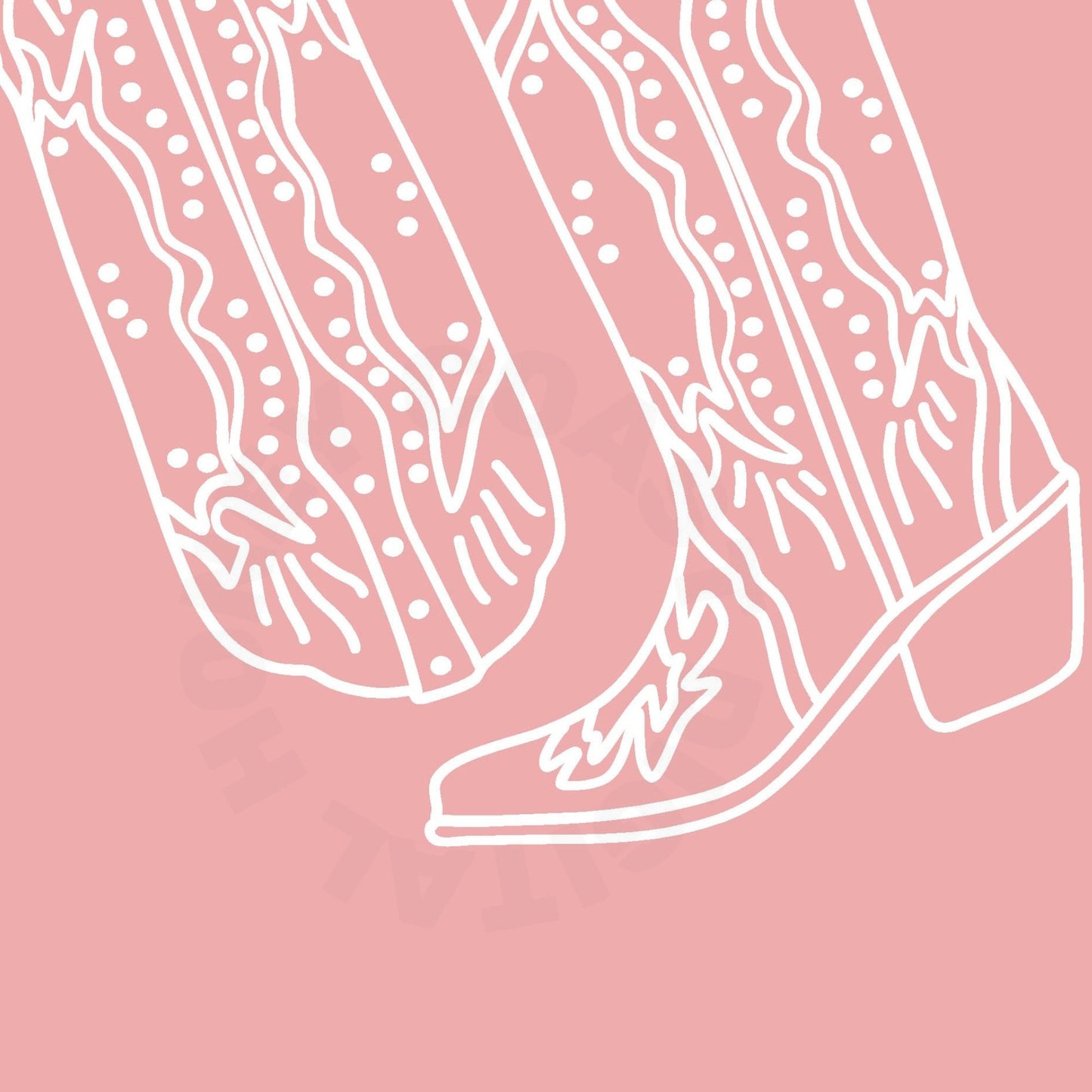 Pink Cowboy Boots Digital Prints