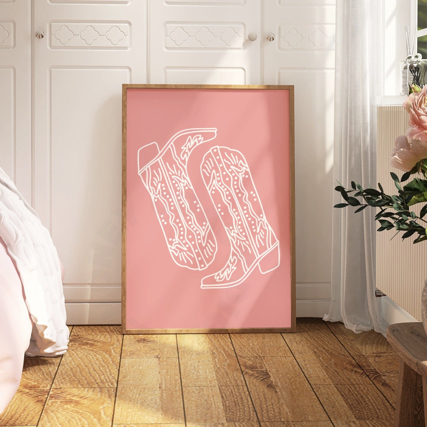 Pink Cowboy Boots Digital Prints