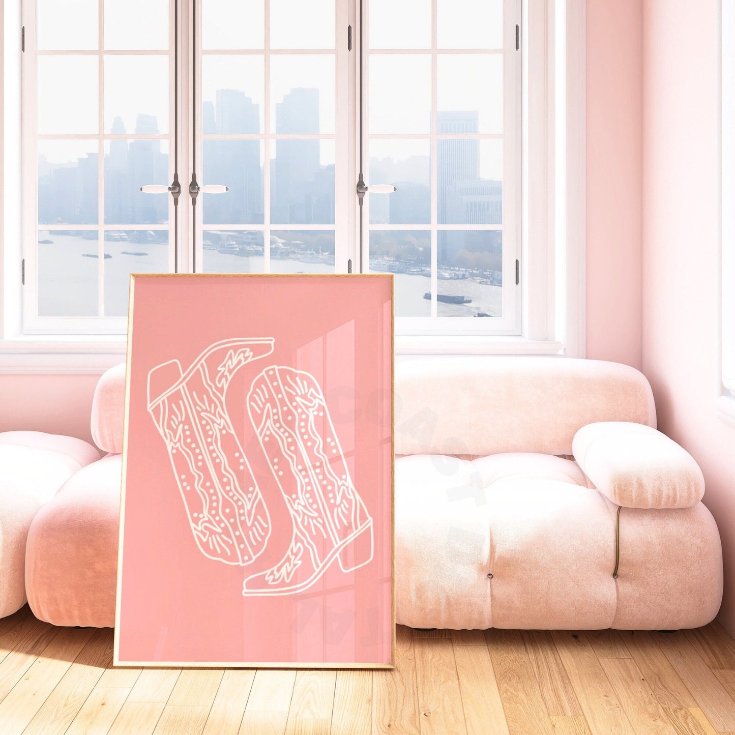 Pink Cowboy Boots Digital Prints