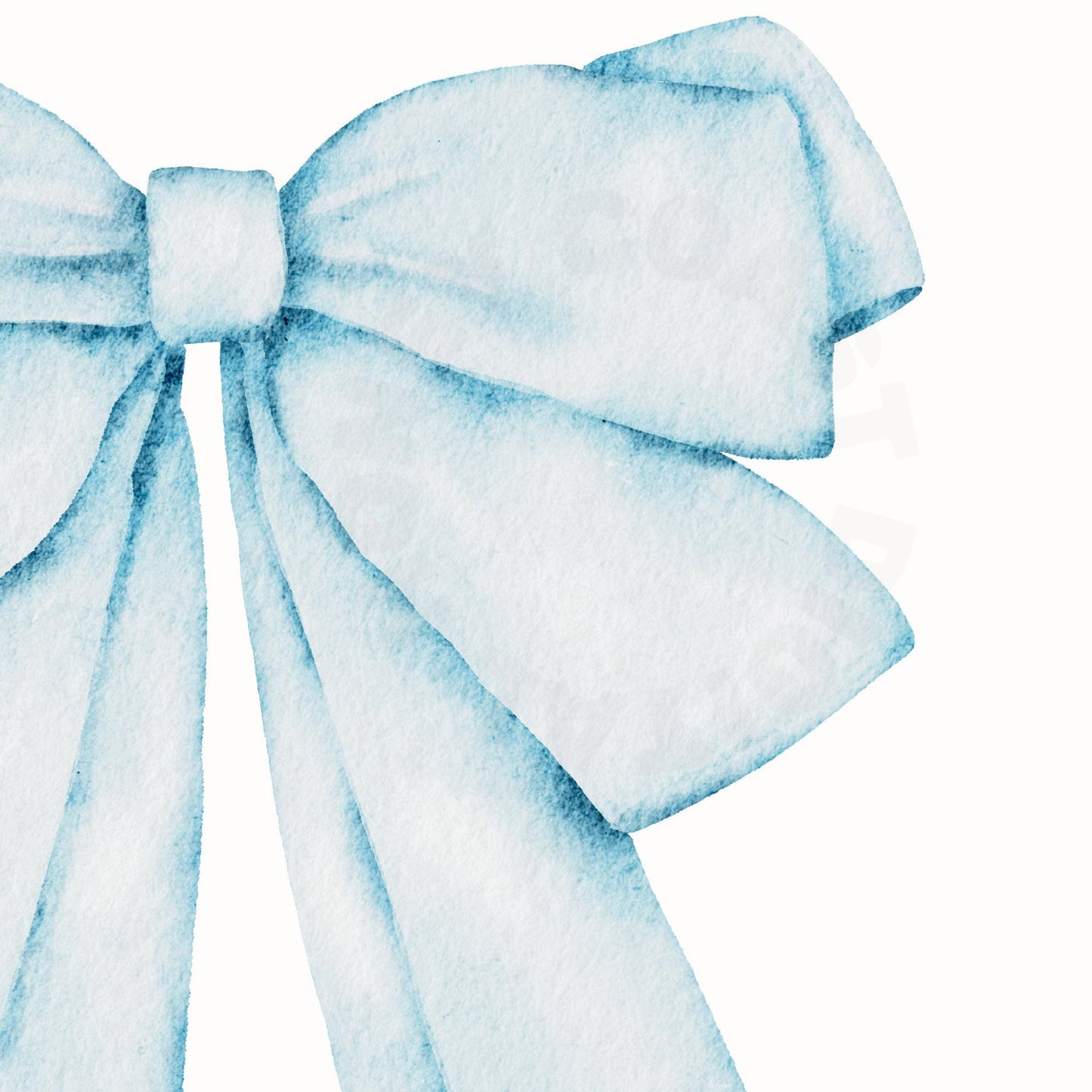 Blue Hair Bow Digital Prints