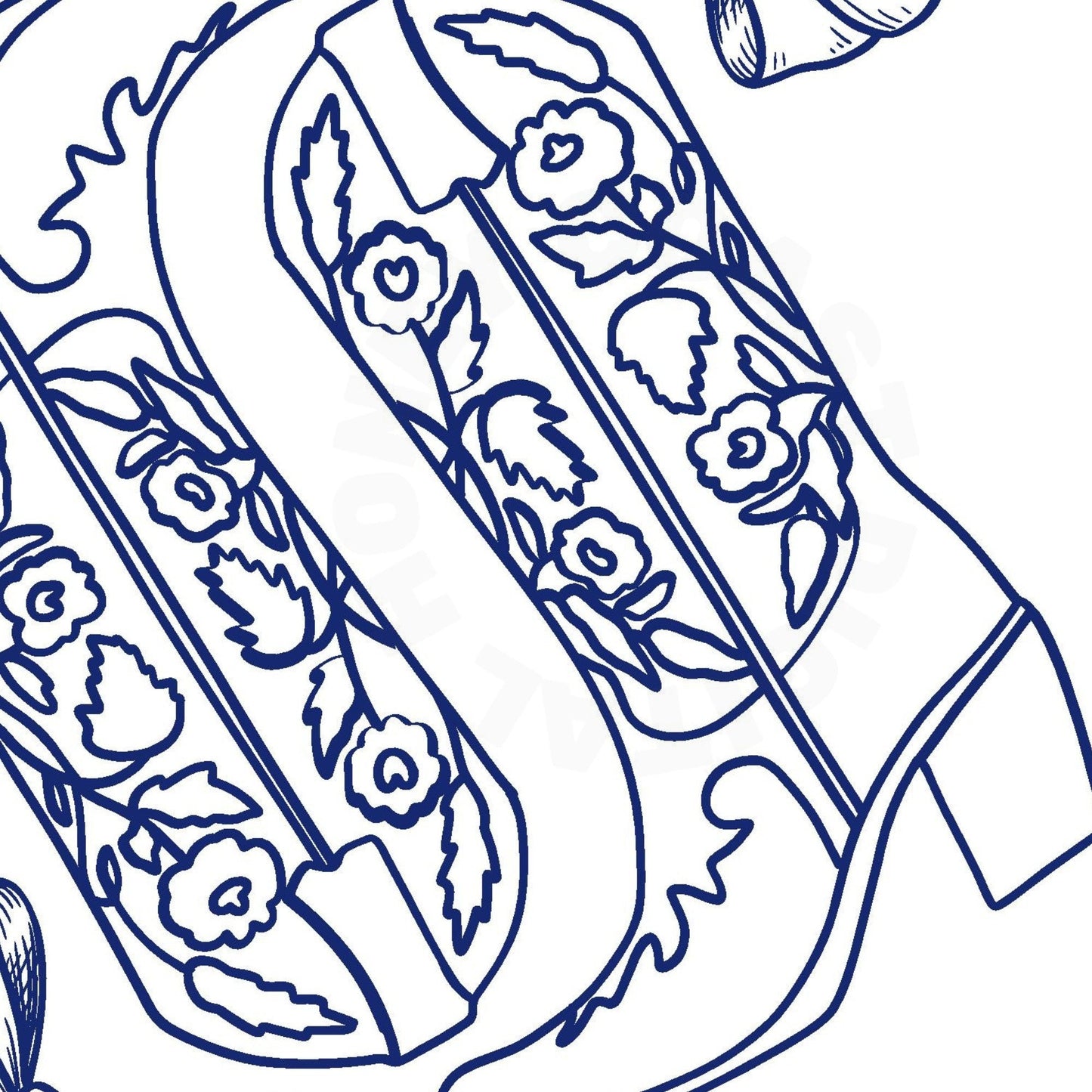 Navy Hair Bows & Boots Poster