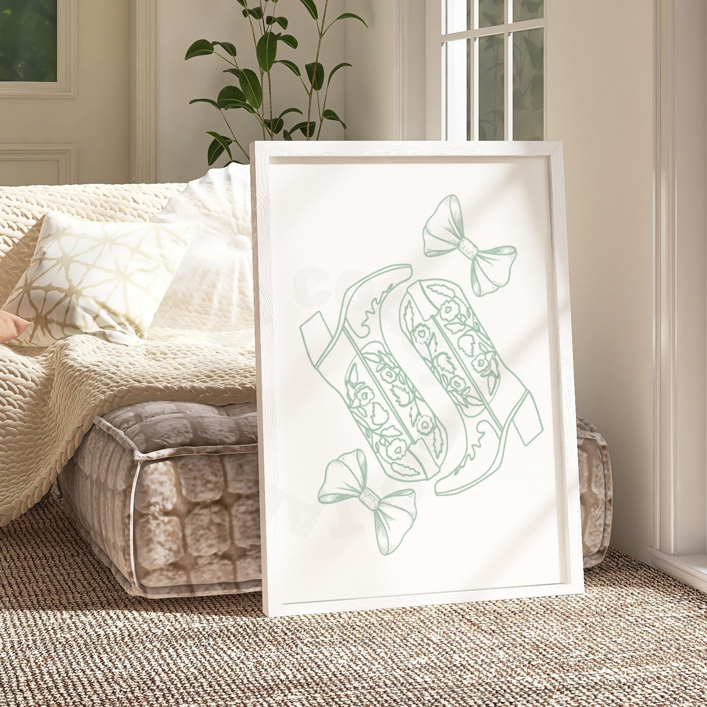 Sage Hair Bow And Boots Poster