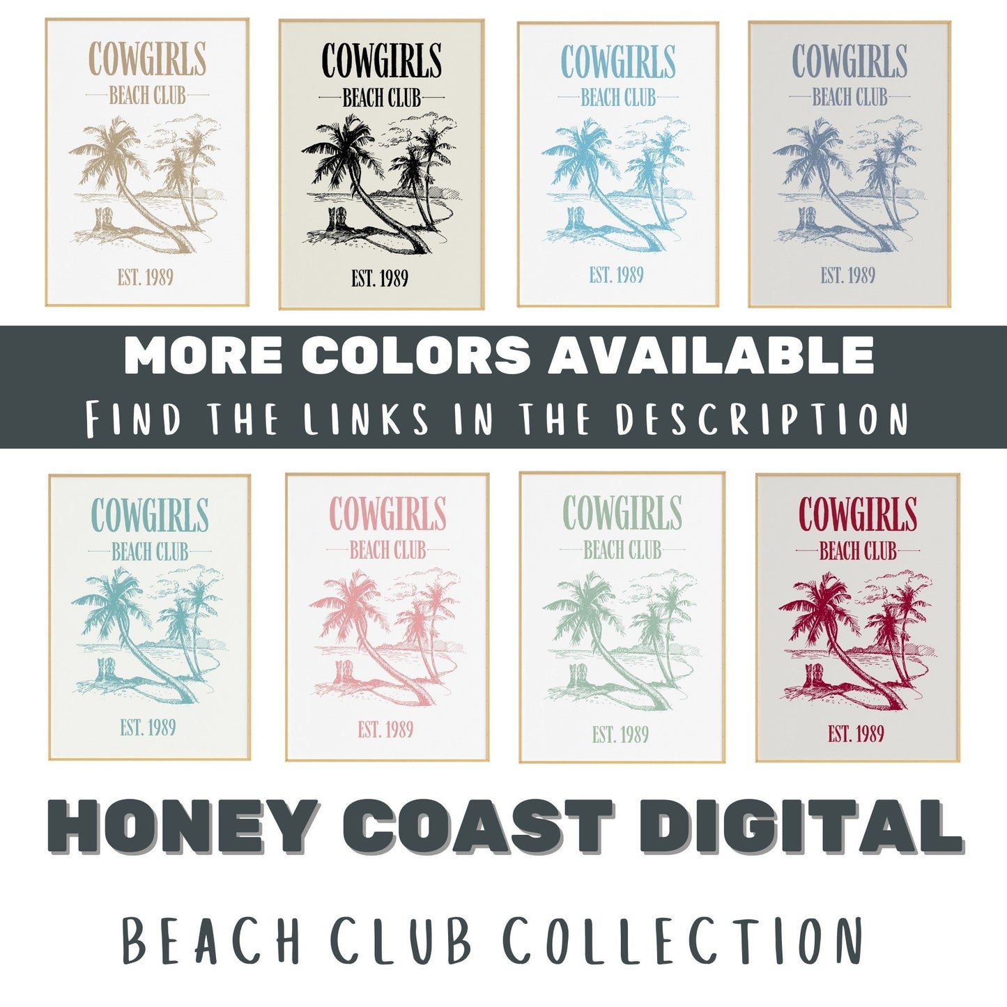 Surf Blue Coastal Cowgirls Beach Club Digital Prints