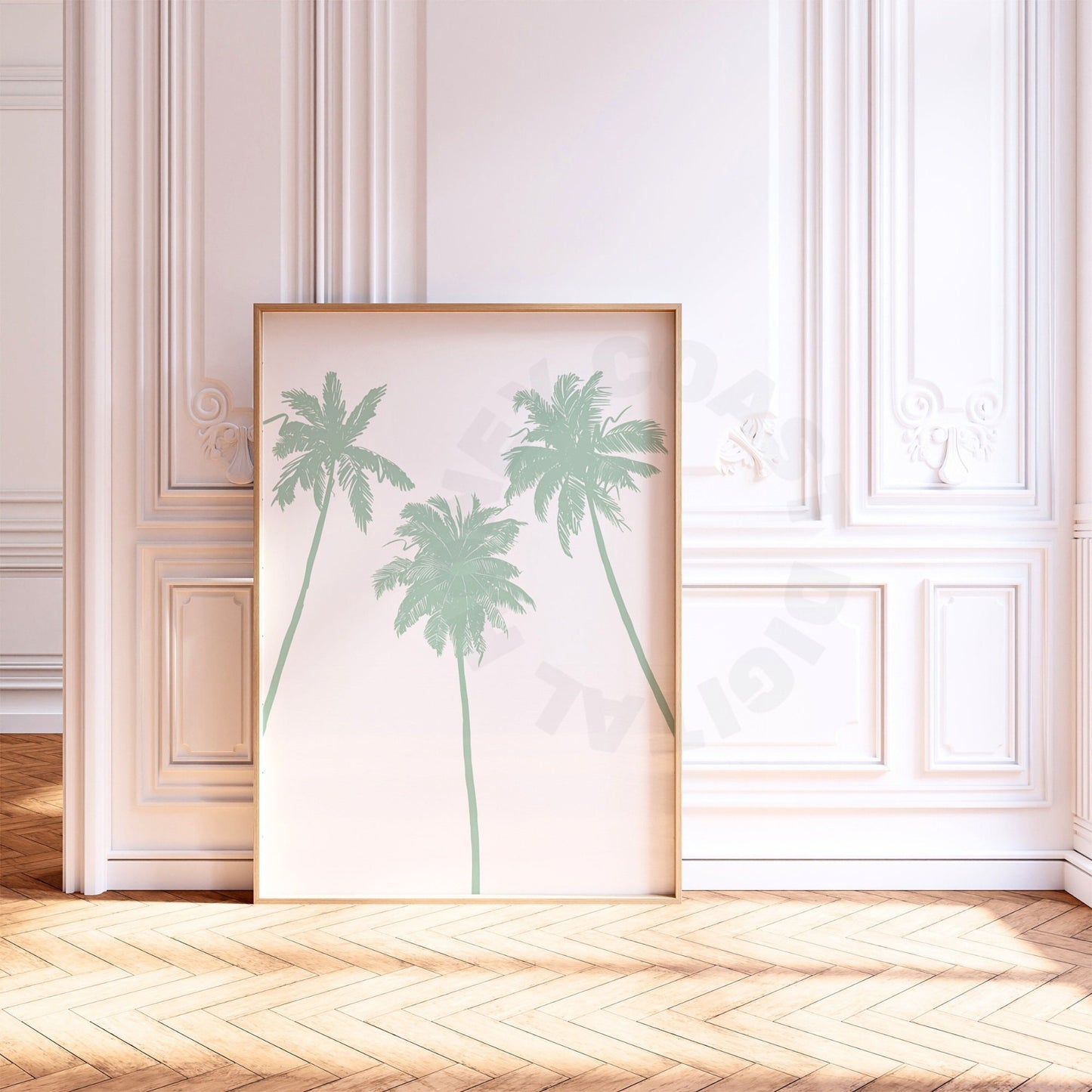 Sage Green Palm Trees Digital Prints