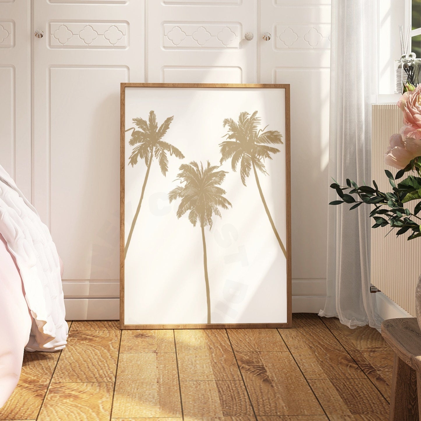 Beige Palm Trees Digital Prints