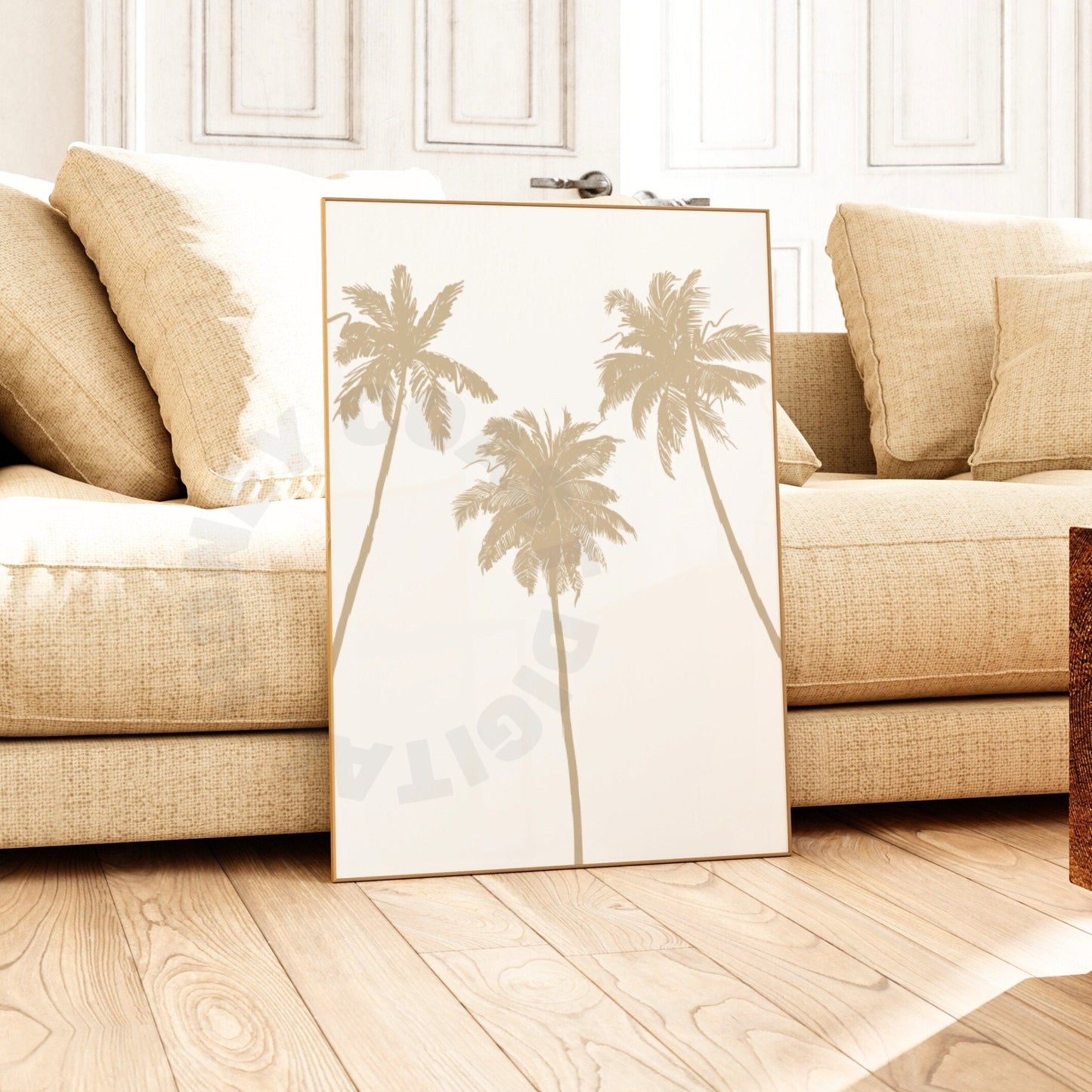 Beige Palm Trees Digital Prints