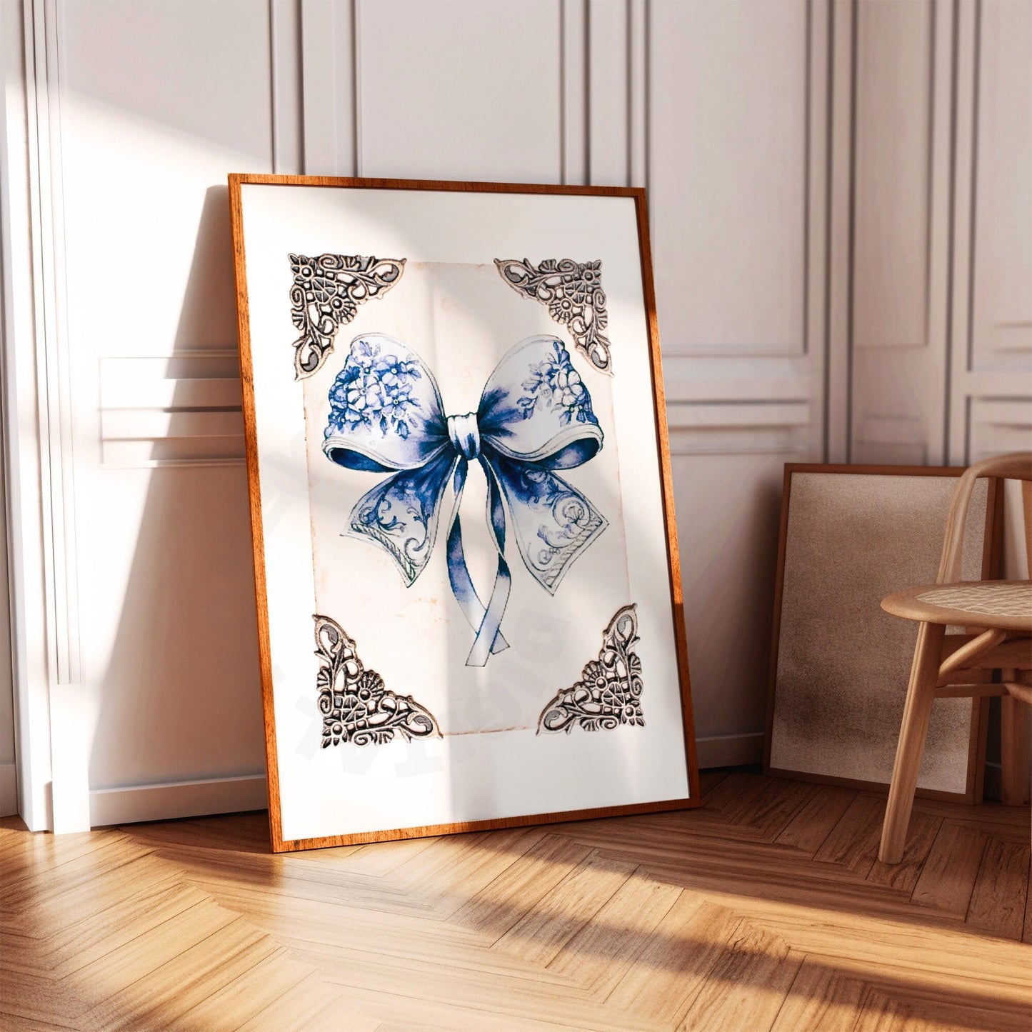 Blue Grandma Hair Bow Poster