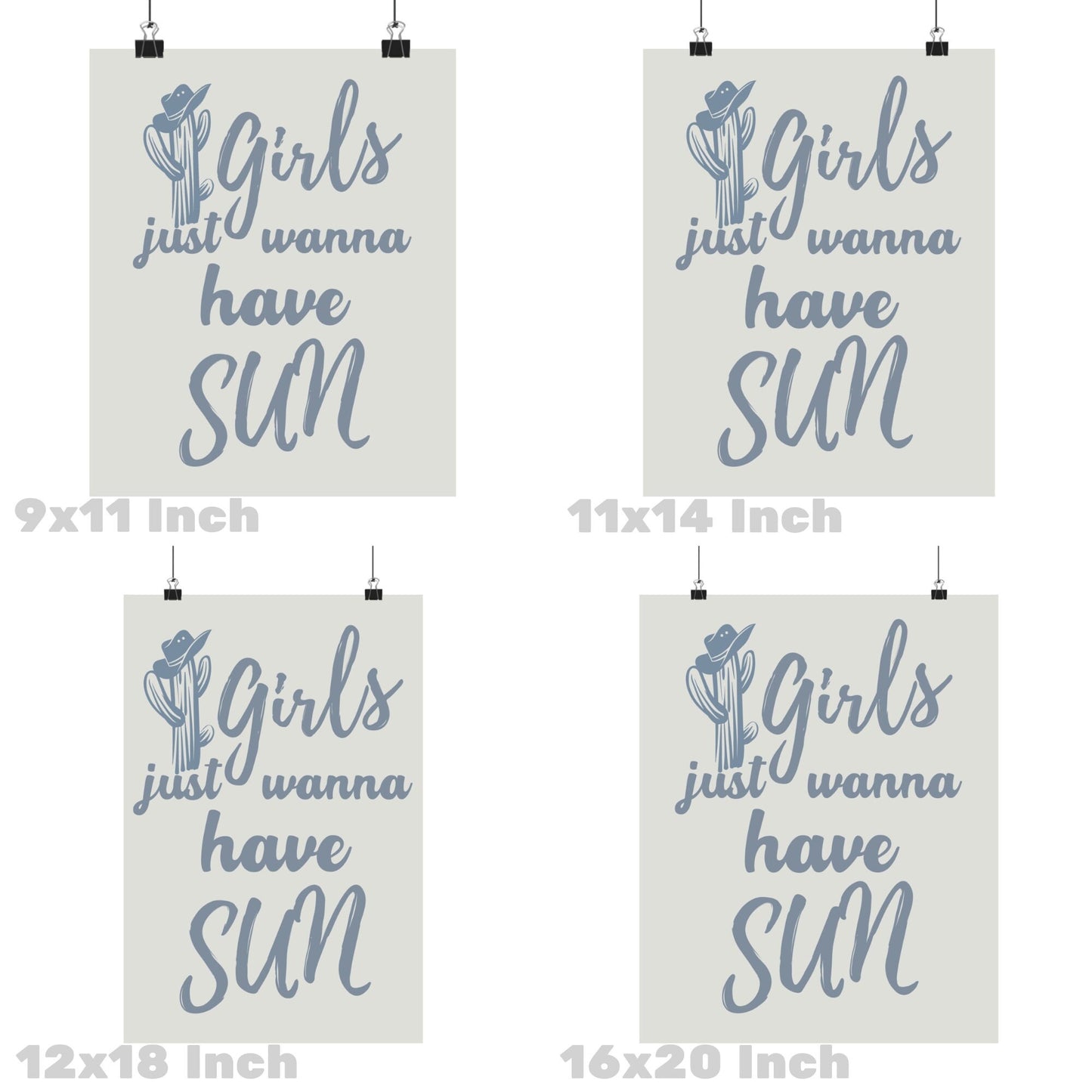 Coastal Blue Girls Just Wanna Have Sun Poster