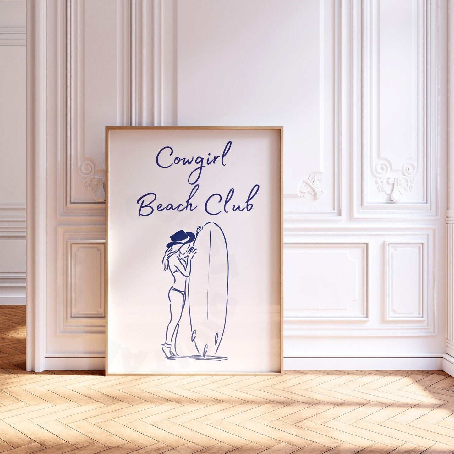 Navy Cowgirl Beach Club Digital Prints