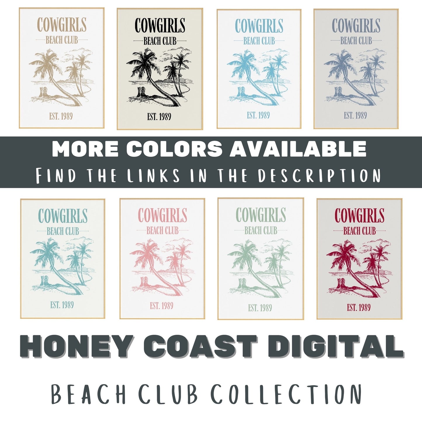 Beige Cowgirls Beach Club Poster