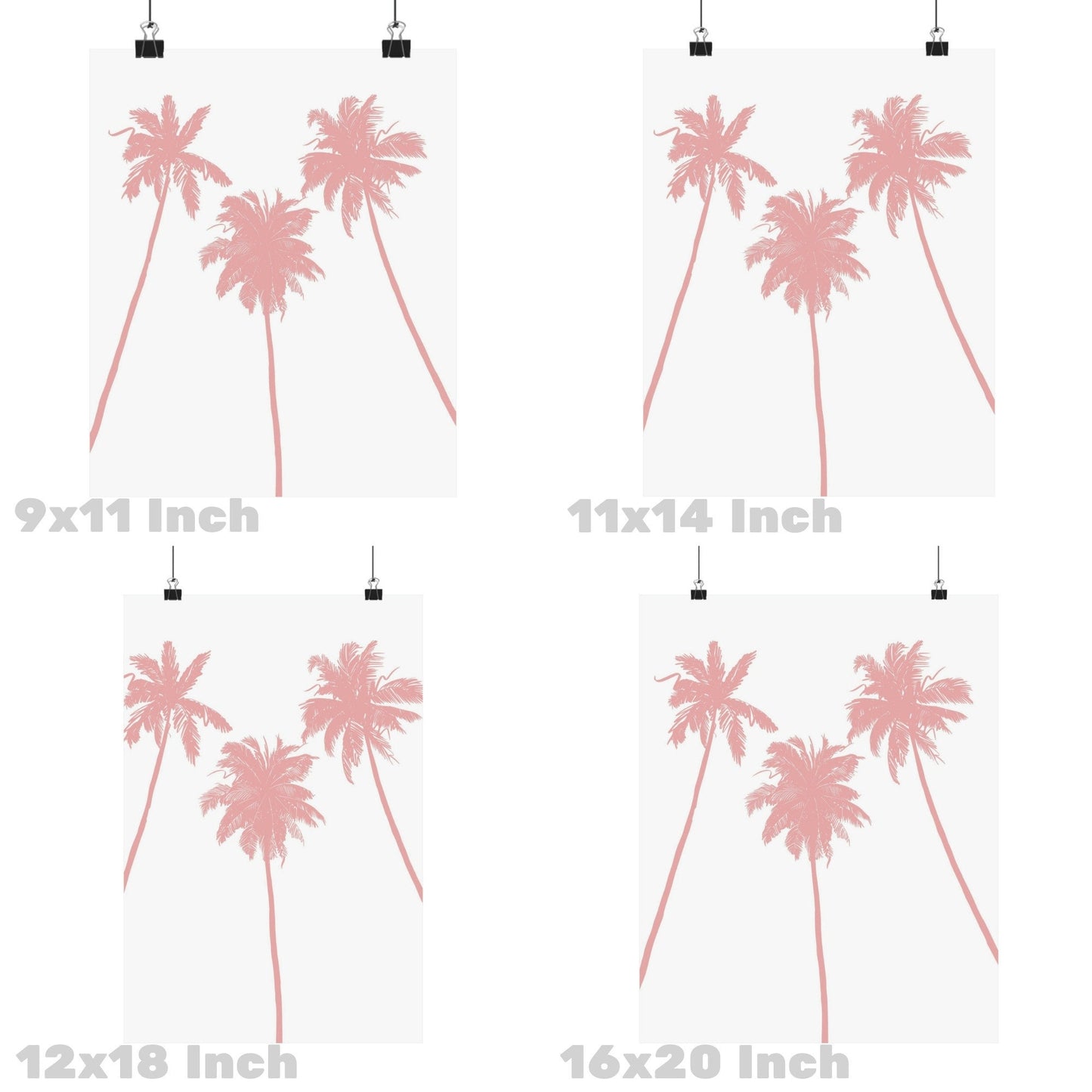 Pink Palm Trees Poster