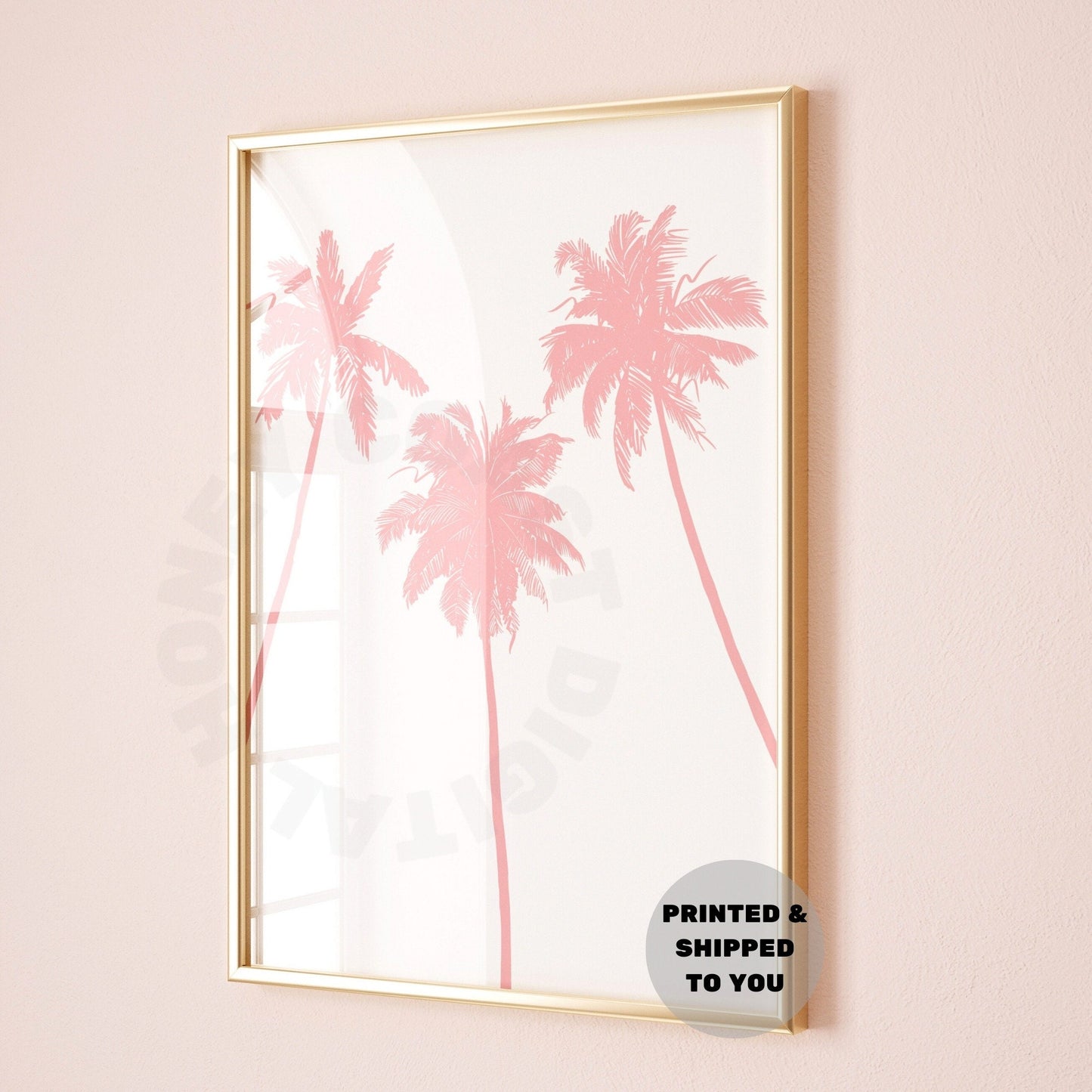 Pink Palm Trees Poster