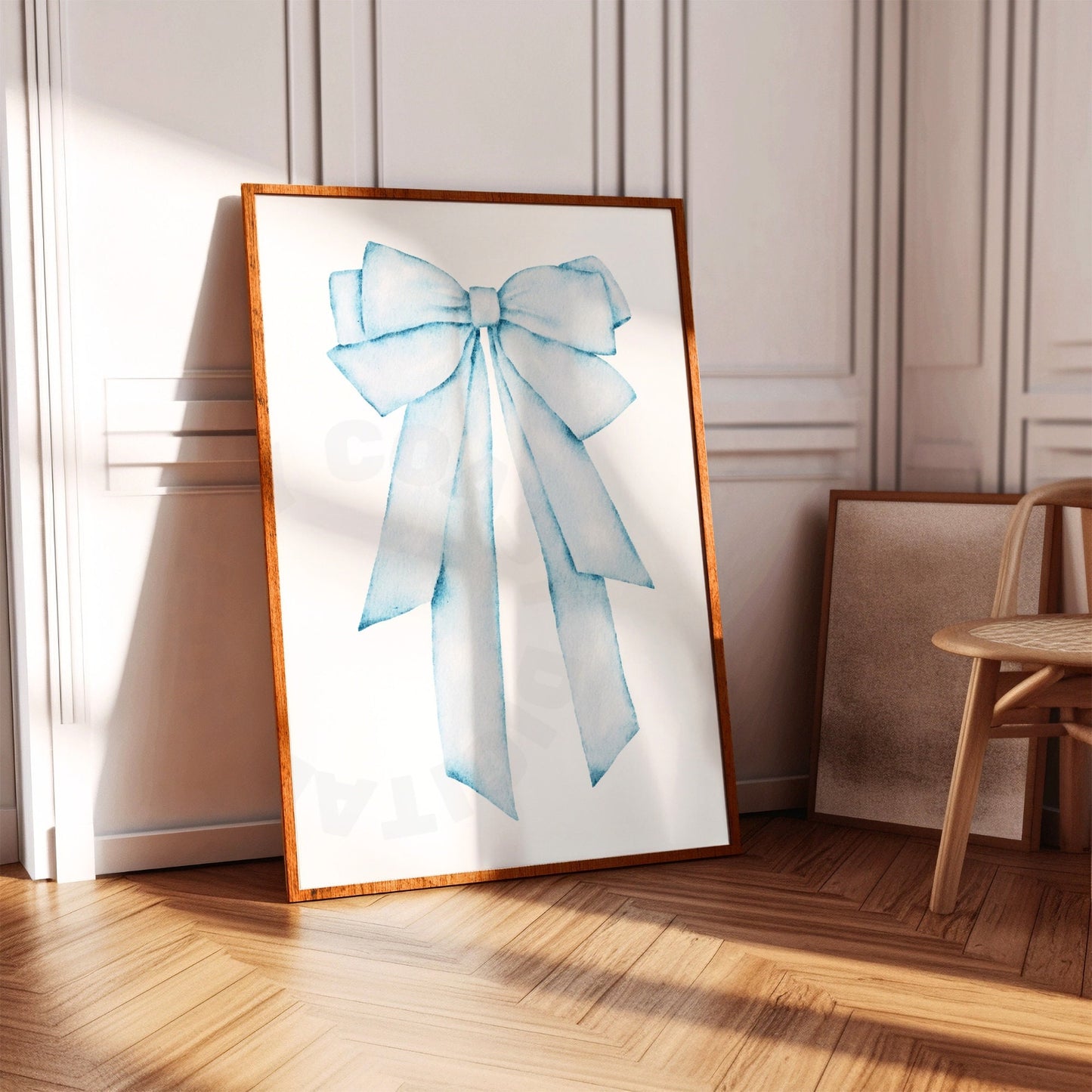 Blue Hair Bow Digital Prints