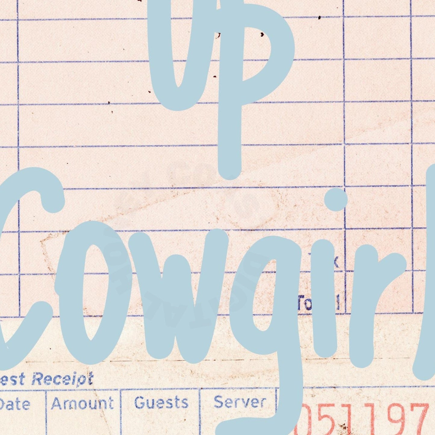 Surf's Up Cowgirl Guest Check Poster