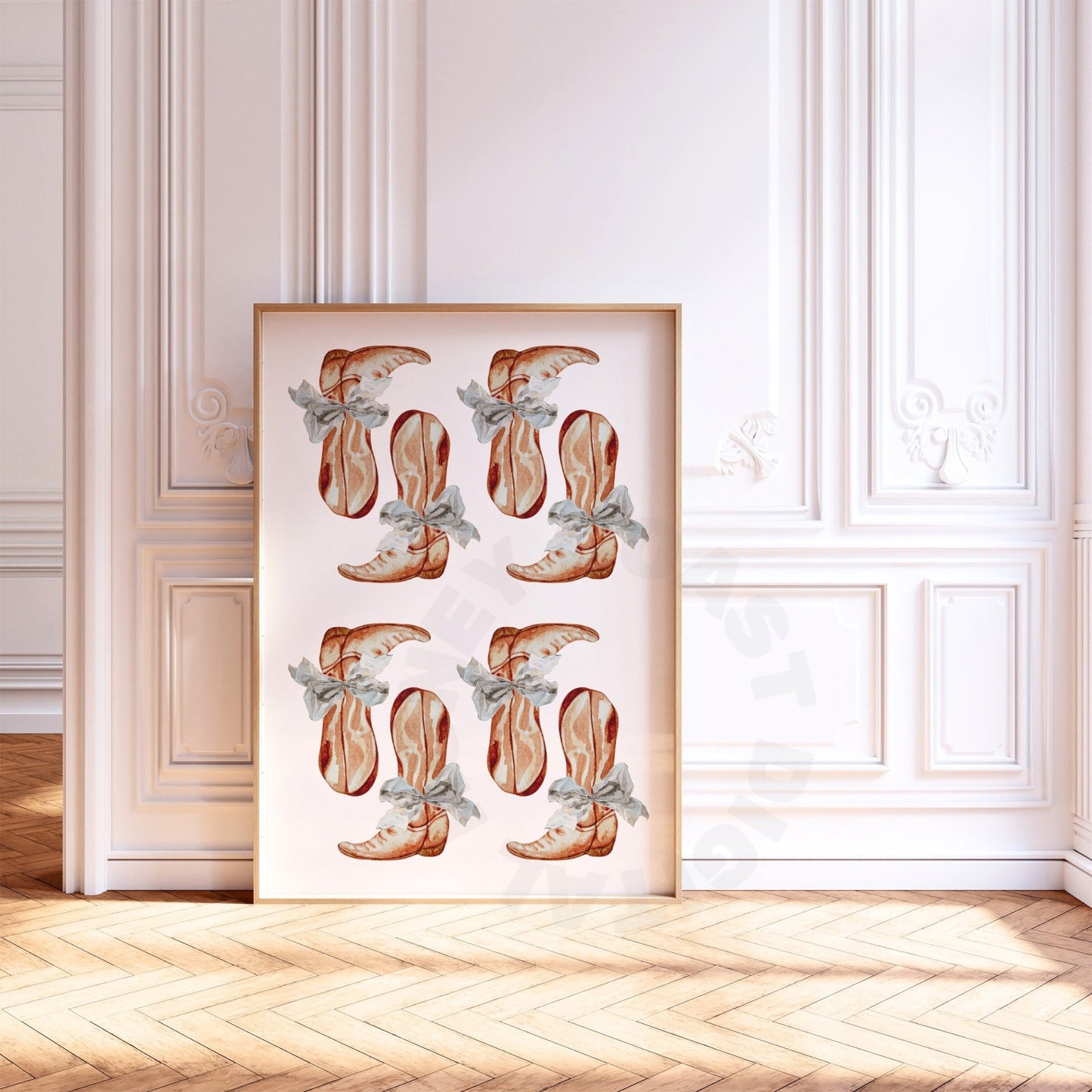 Rustic Bows Cowboy Boots Poster